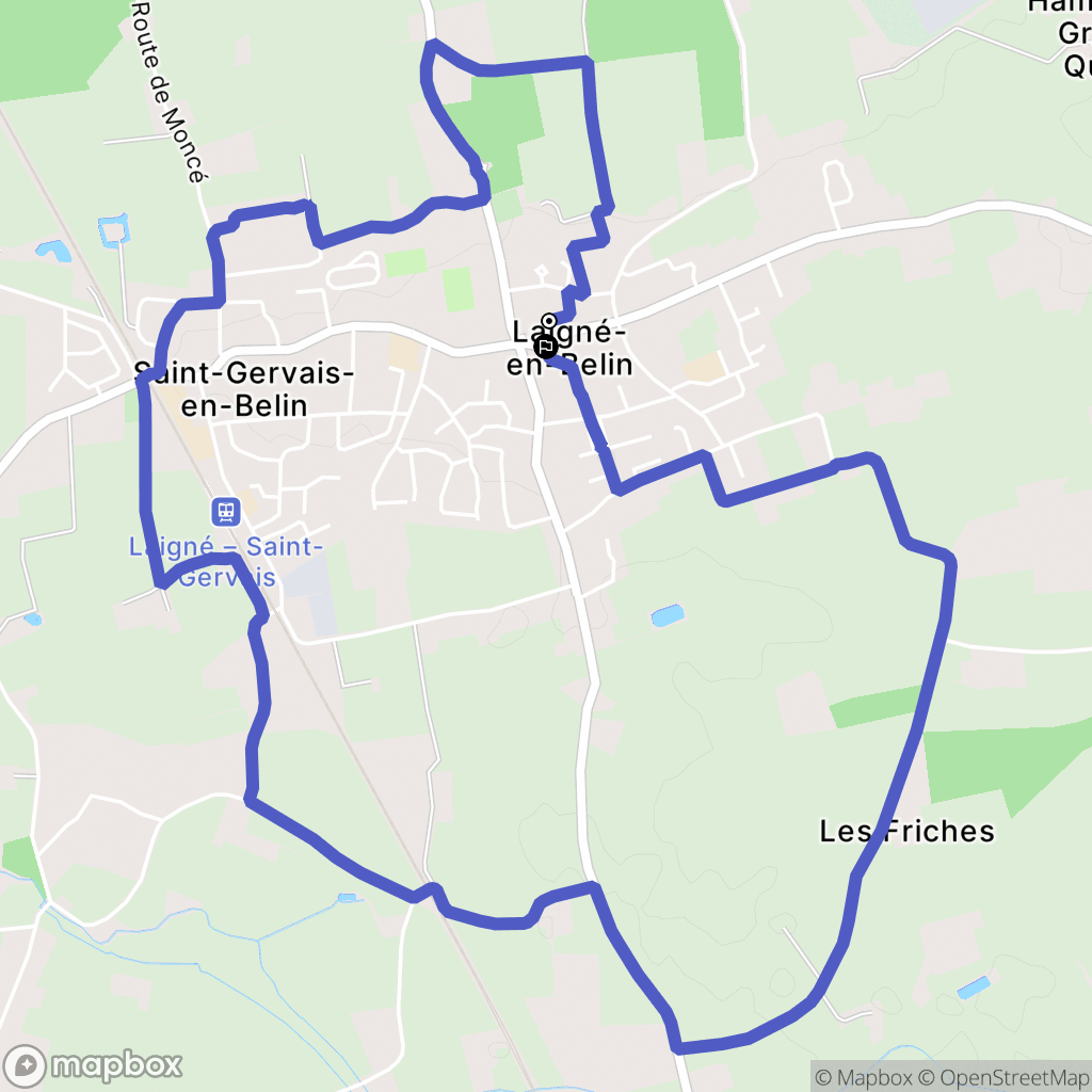 Laigné-en-Belin : carte du parcours de randonnée - France