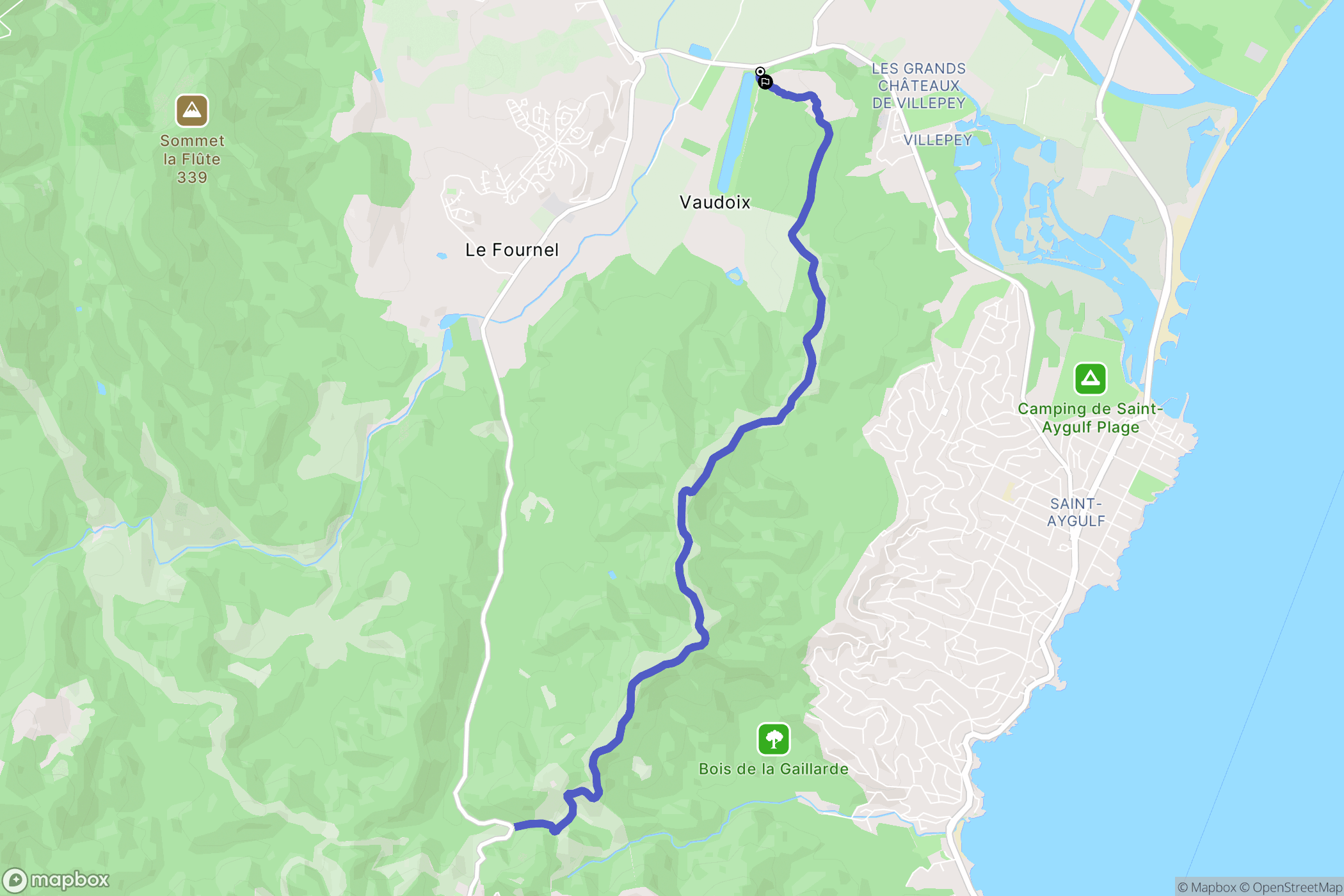 Roquebrune-sur-Argens : carte du parcours de randonnée - France