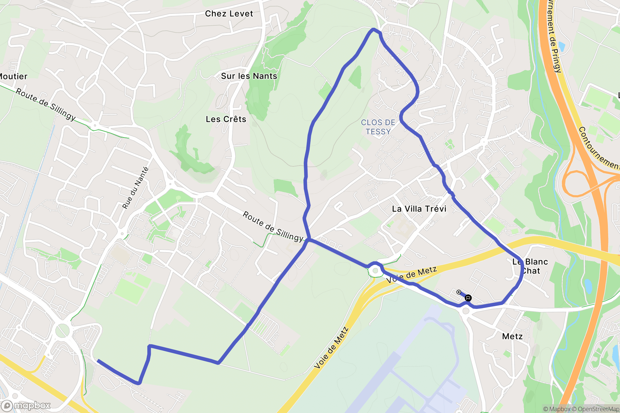 Epagny Metz-Tessy : carte du parcours de randonnée - France