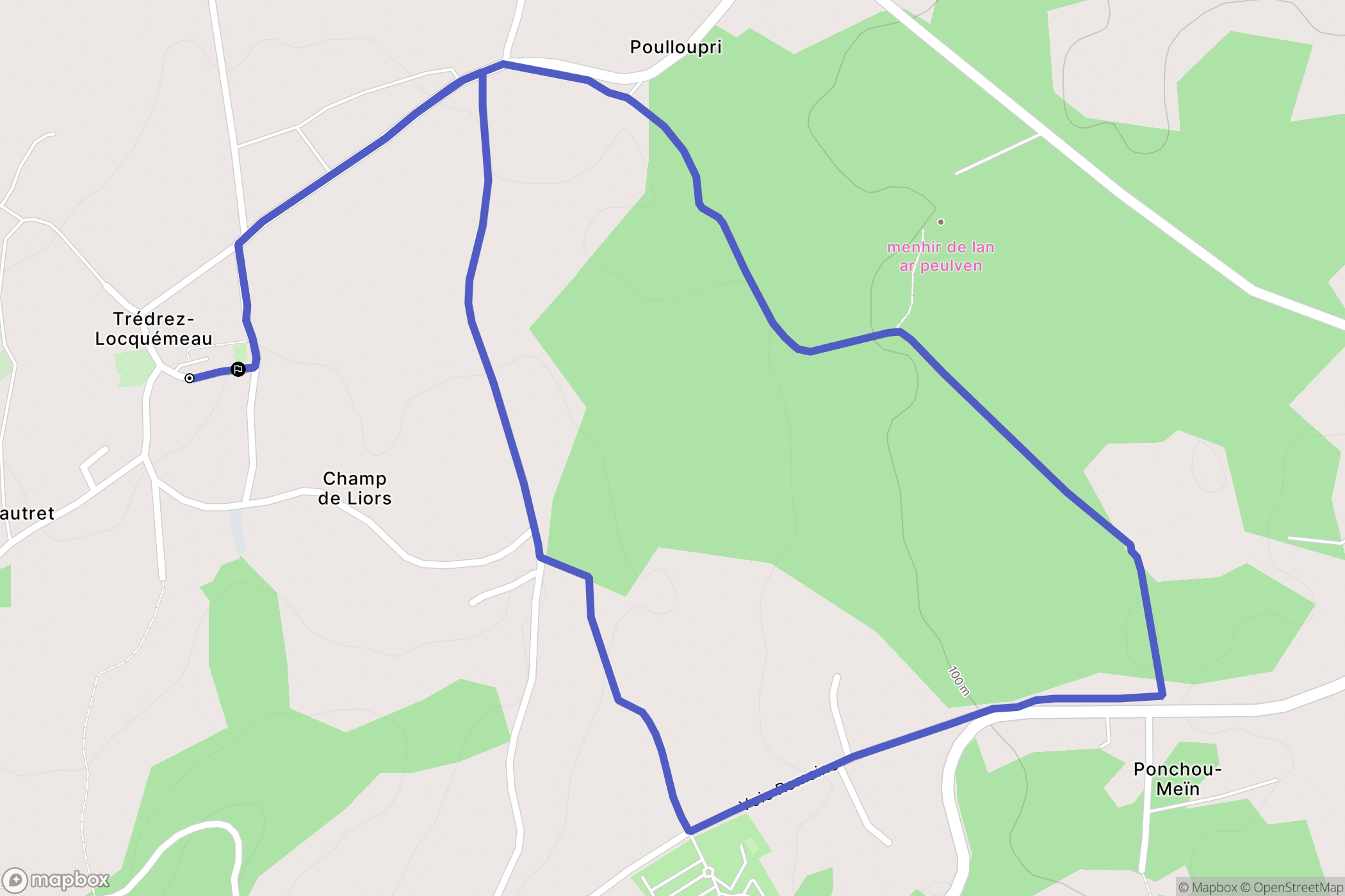Trédrez-Locquémeau : carte du parcours de randonnée - France