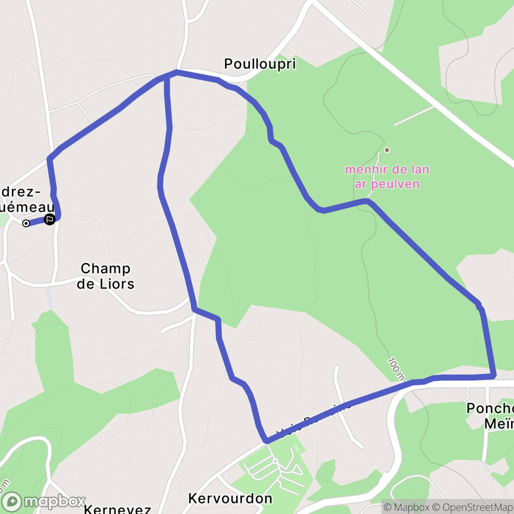 Trédrez-Locquémeau : carte du parcours de randonnée - France