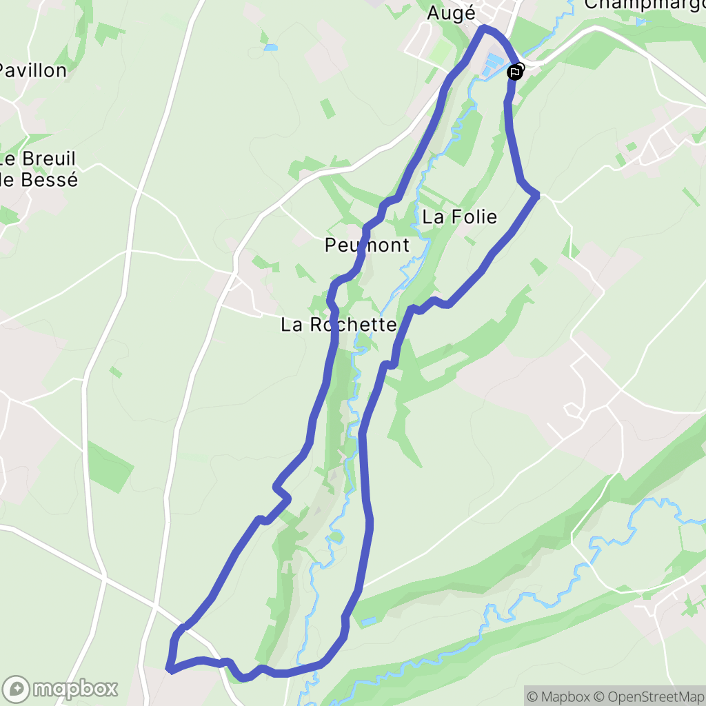 Auge : carte du parcours de randonnée - France