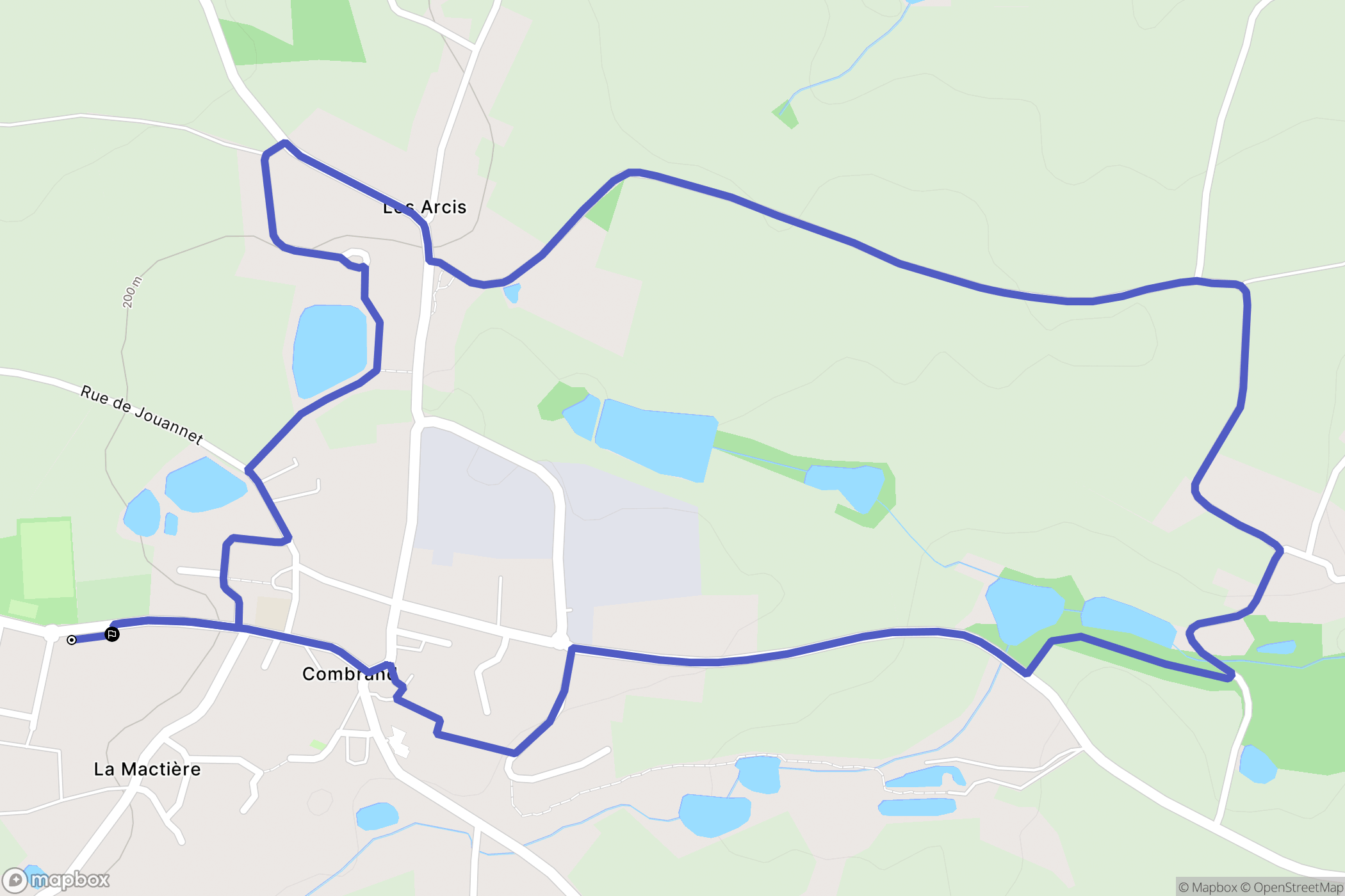 Combrand : carte du parcours de randonnée - France