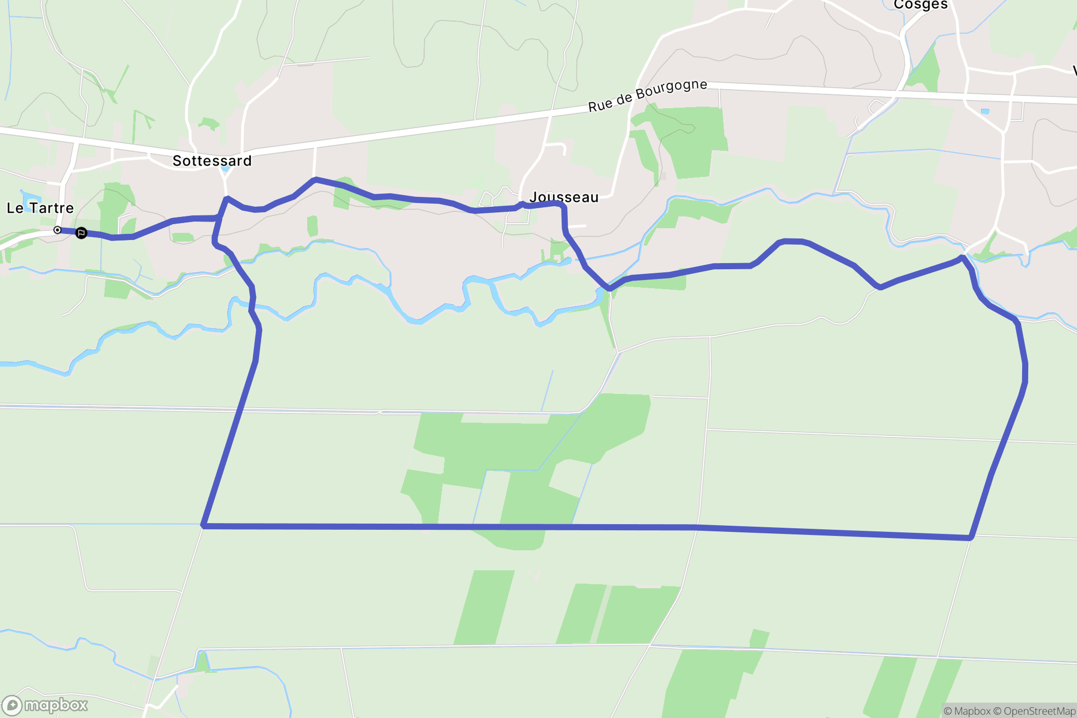 Le Tartre : carte du parcours de randonnée - France