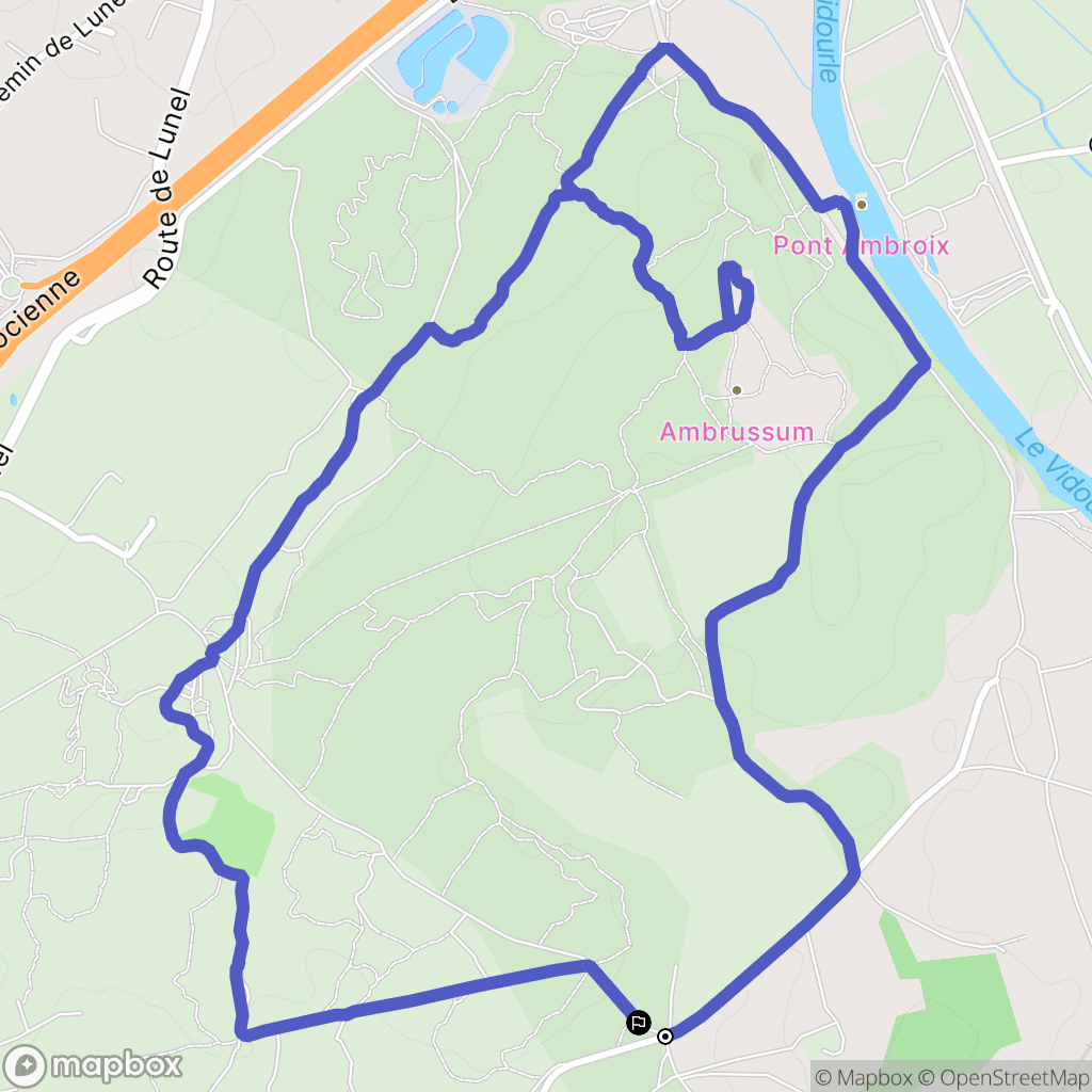 Lunel : carte du parcours de randonnée - France