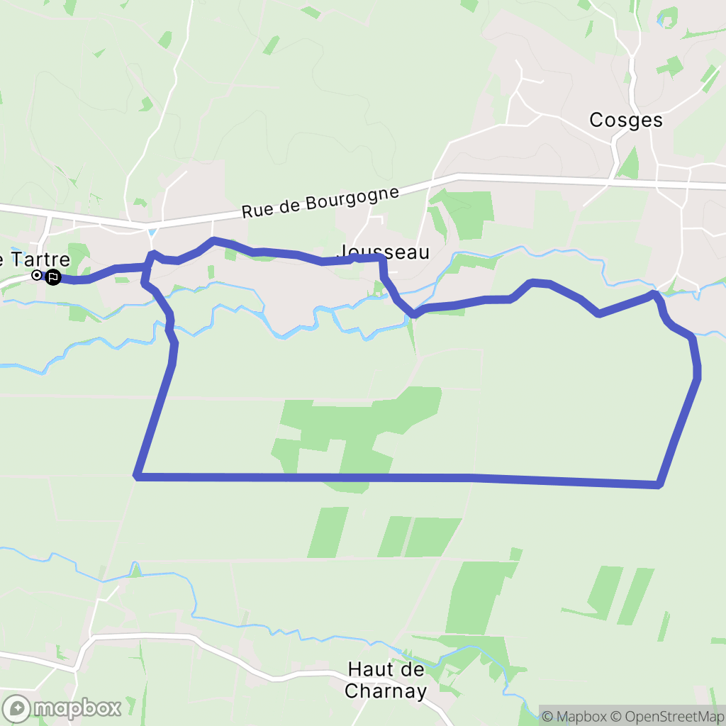 Le Tartre : carte du parcours de randonnée - France