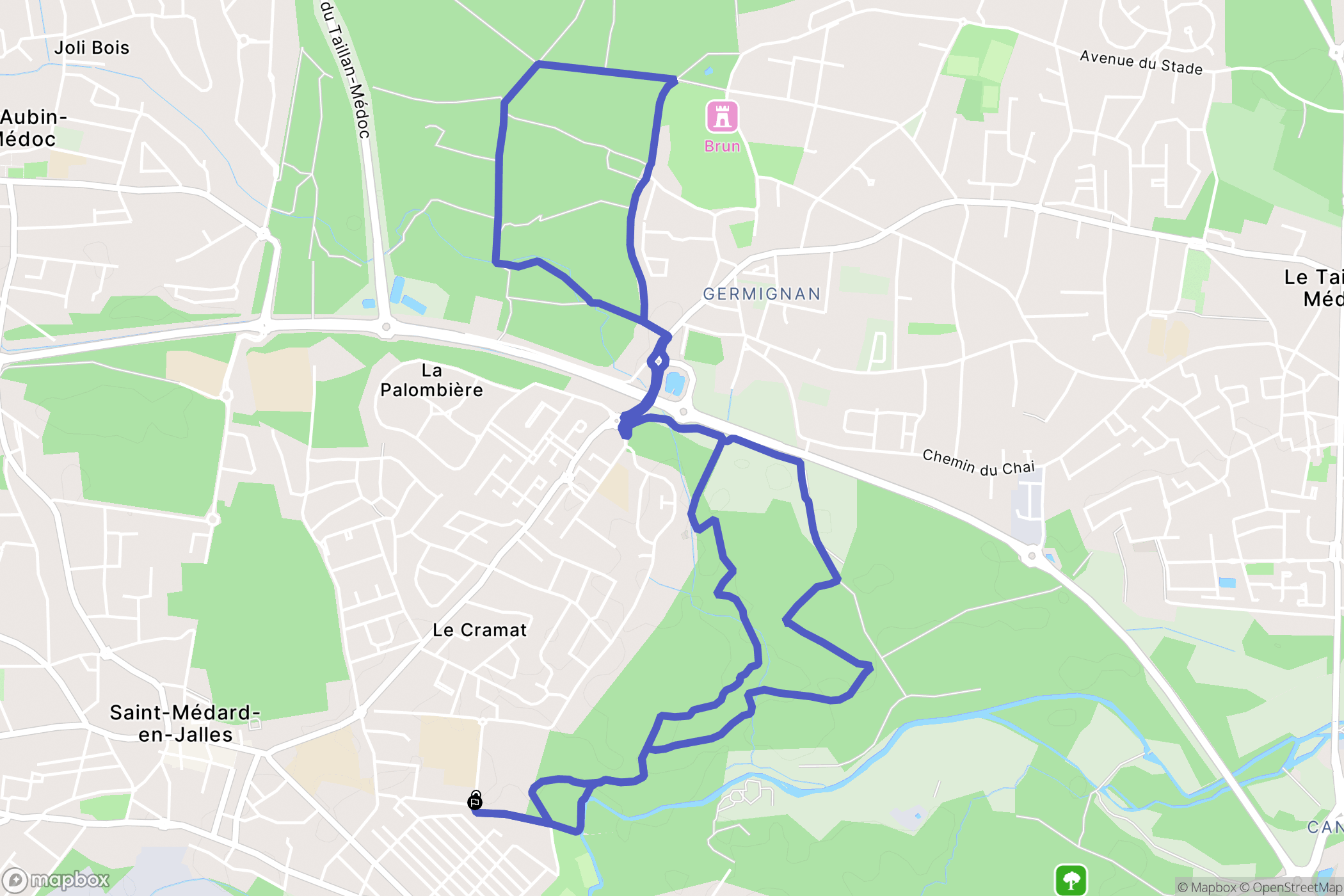 Saint-Médard-en-Jalles : carte du parcours de randonnée - France