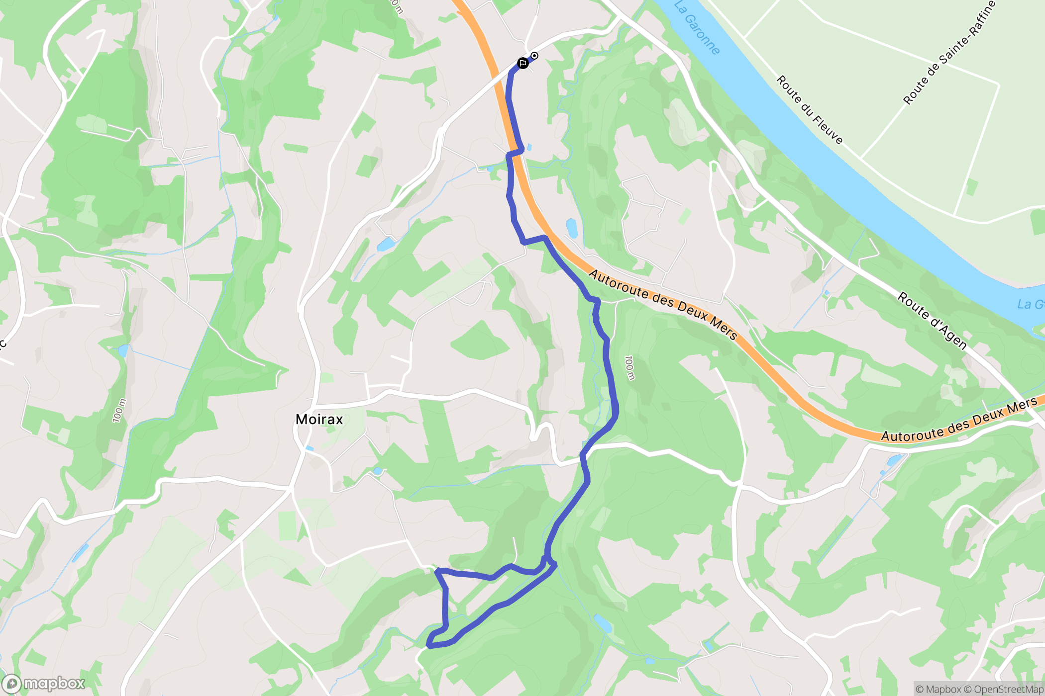Moirax : carte du parcours de randonnée - France