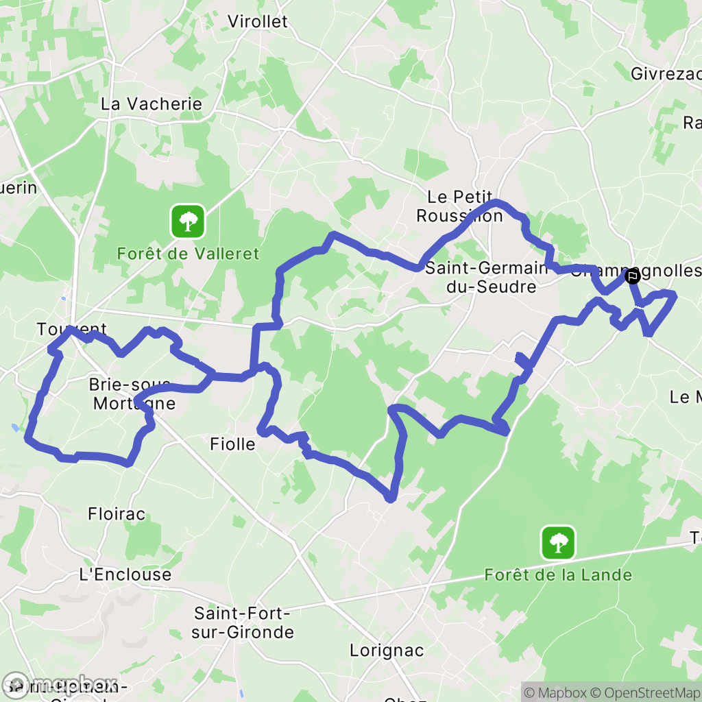 Champagnolles : carte du parcours de randonnée - France