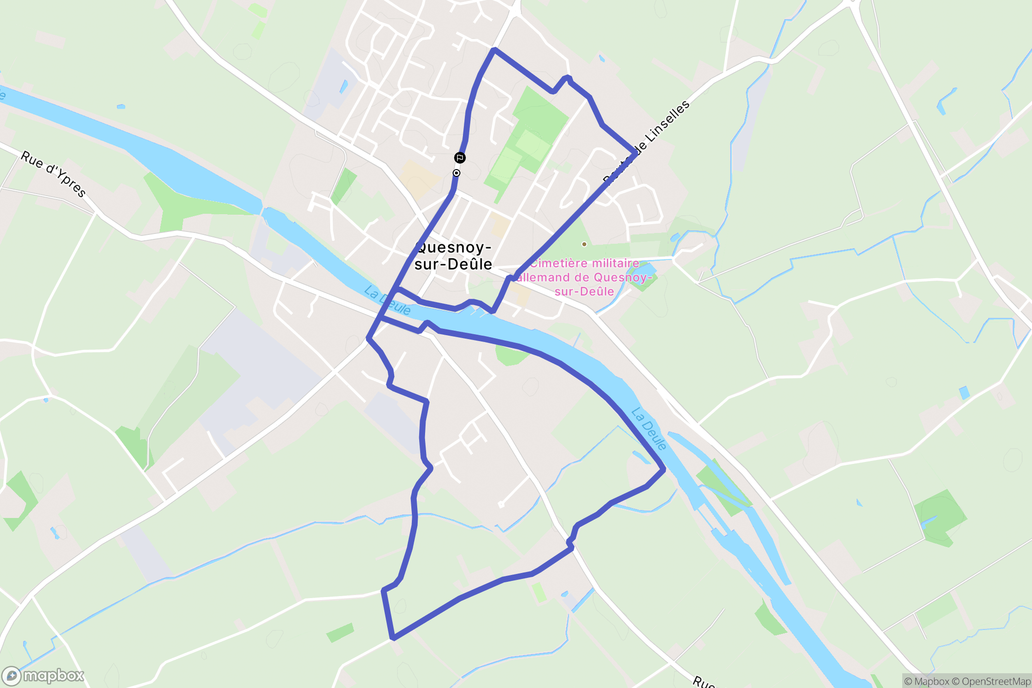 Quesnoy-sur-Deûle : carte du parcours de randonnée - France