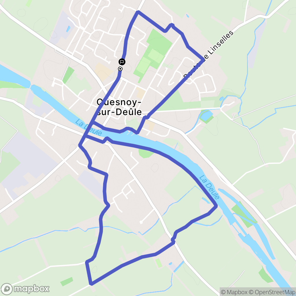 Quesnoy-sur-Deûle : carte du parcours de randonnée - France