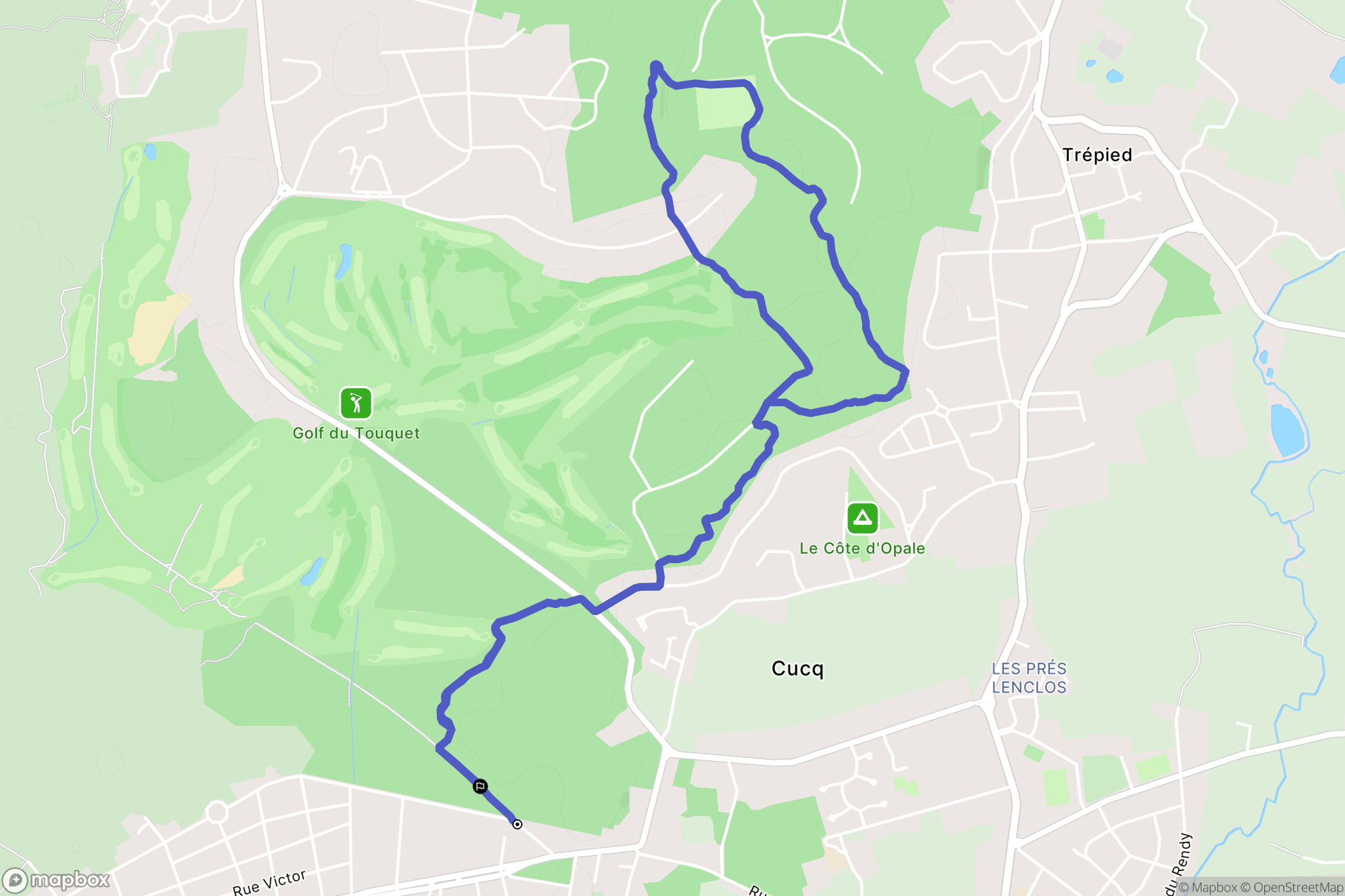 Cucq : carte du parcours de randonnée - France