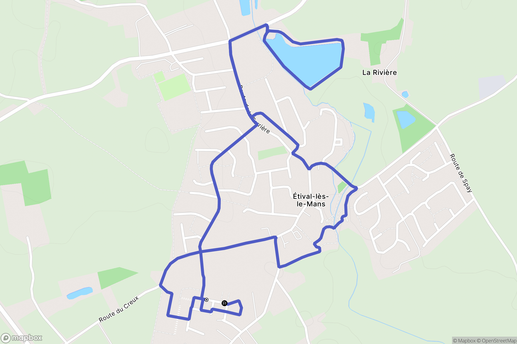 Étival-lès-le-Mans : carte du parcours de randonnée - France