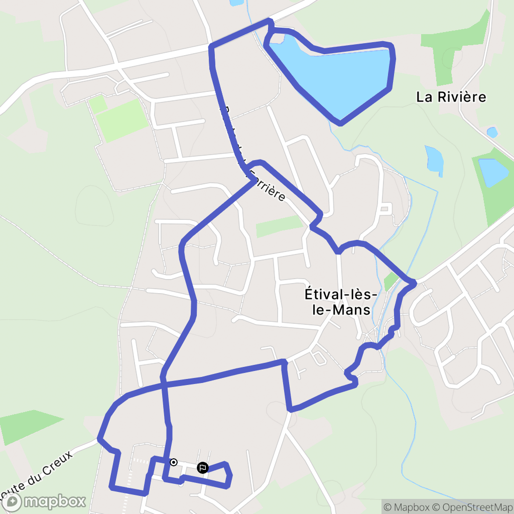 Étival-lès-le-Mans : carte du parcours de randonnée - France
