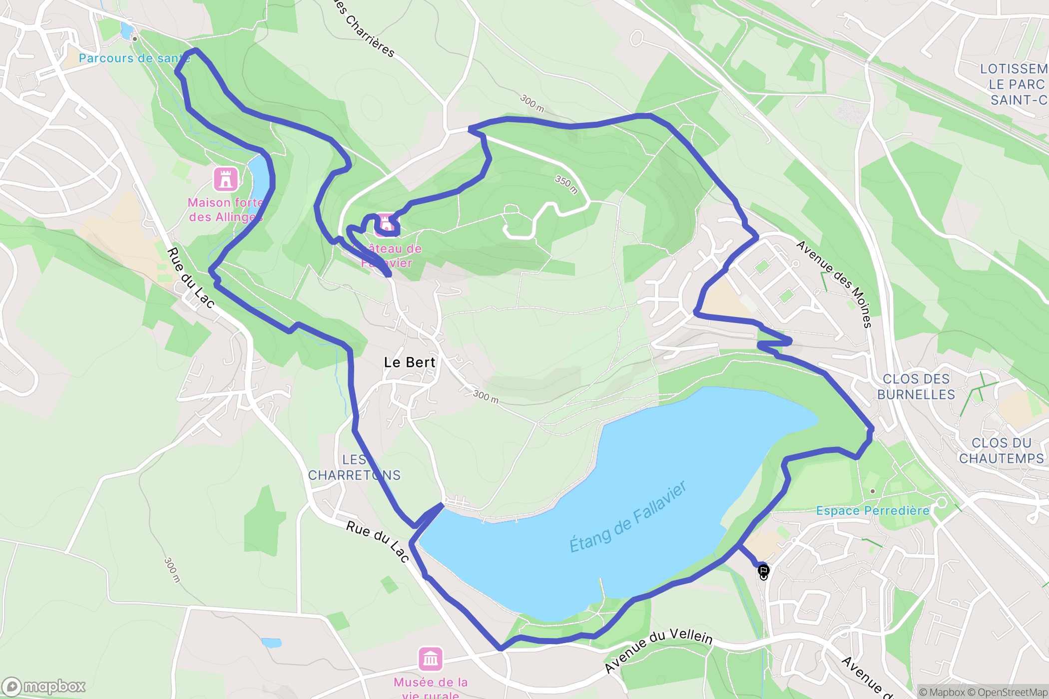Vilefontaine : carte du parcours de randonnée - France