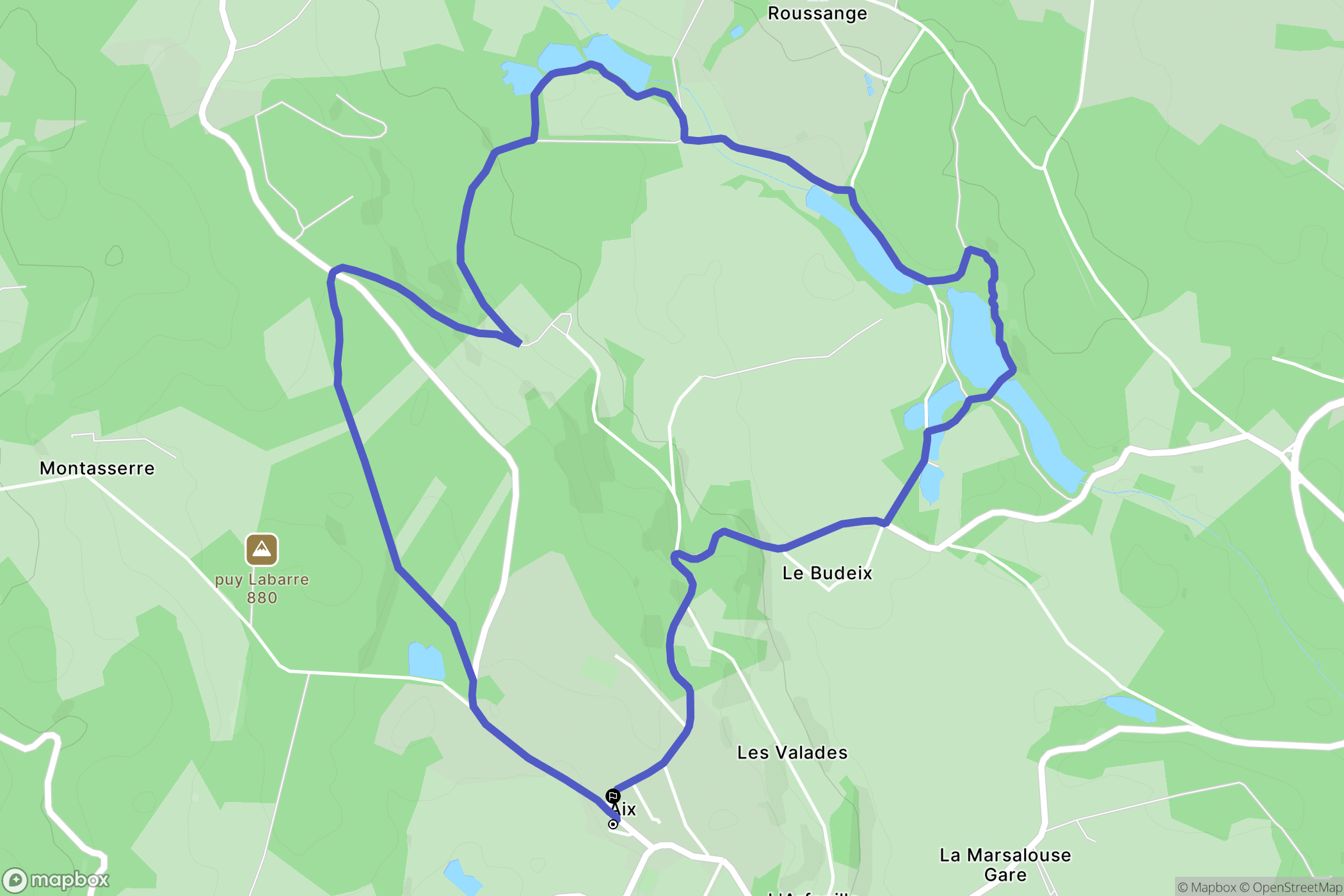 Aix : carte du parcours de randonnée - France