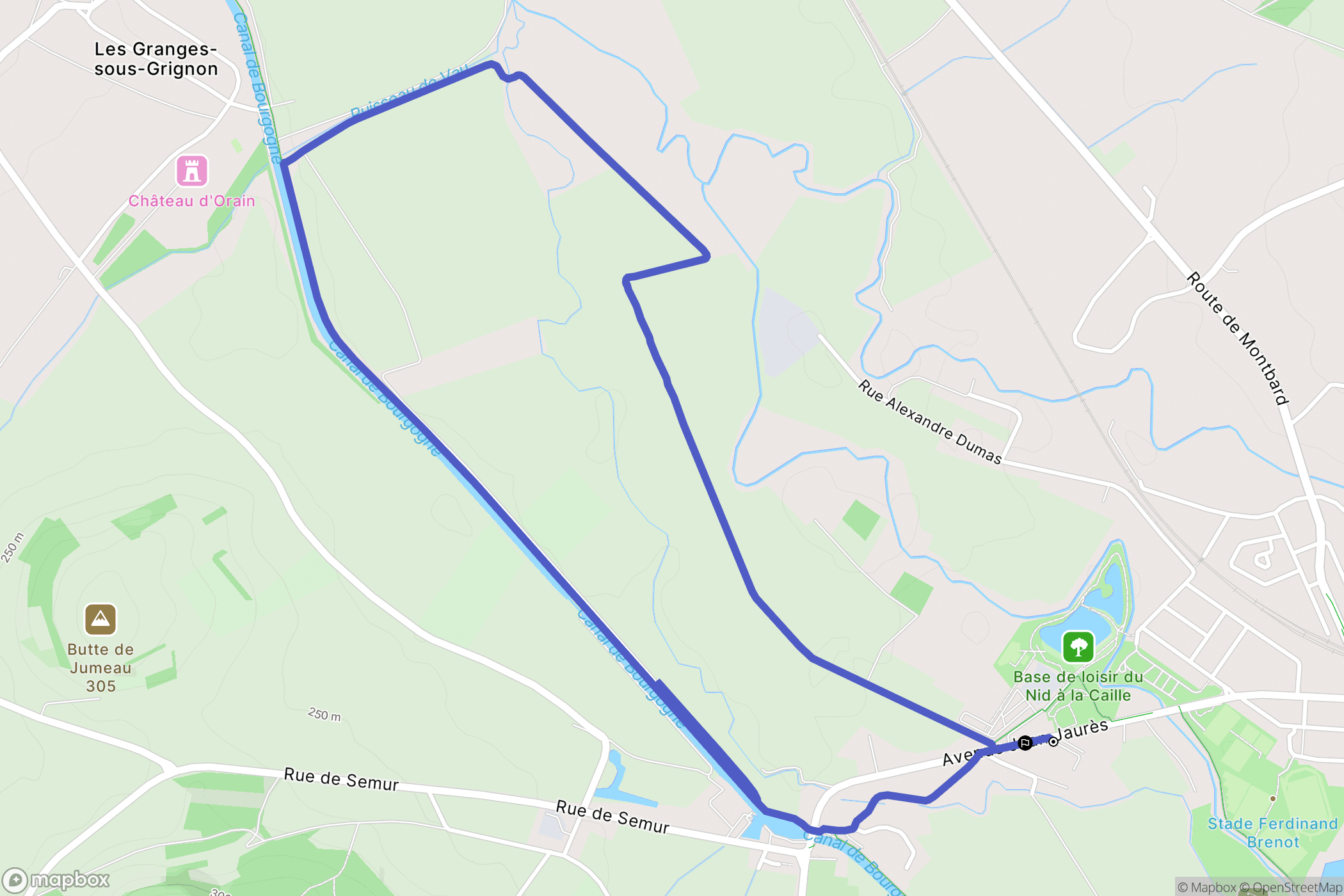 Venarey-les-Laumes : carte du parcours de randonnée - France