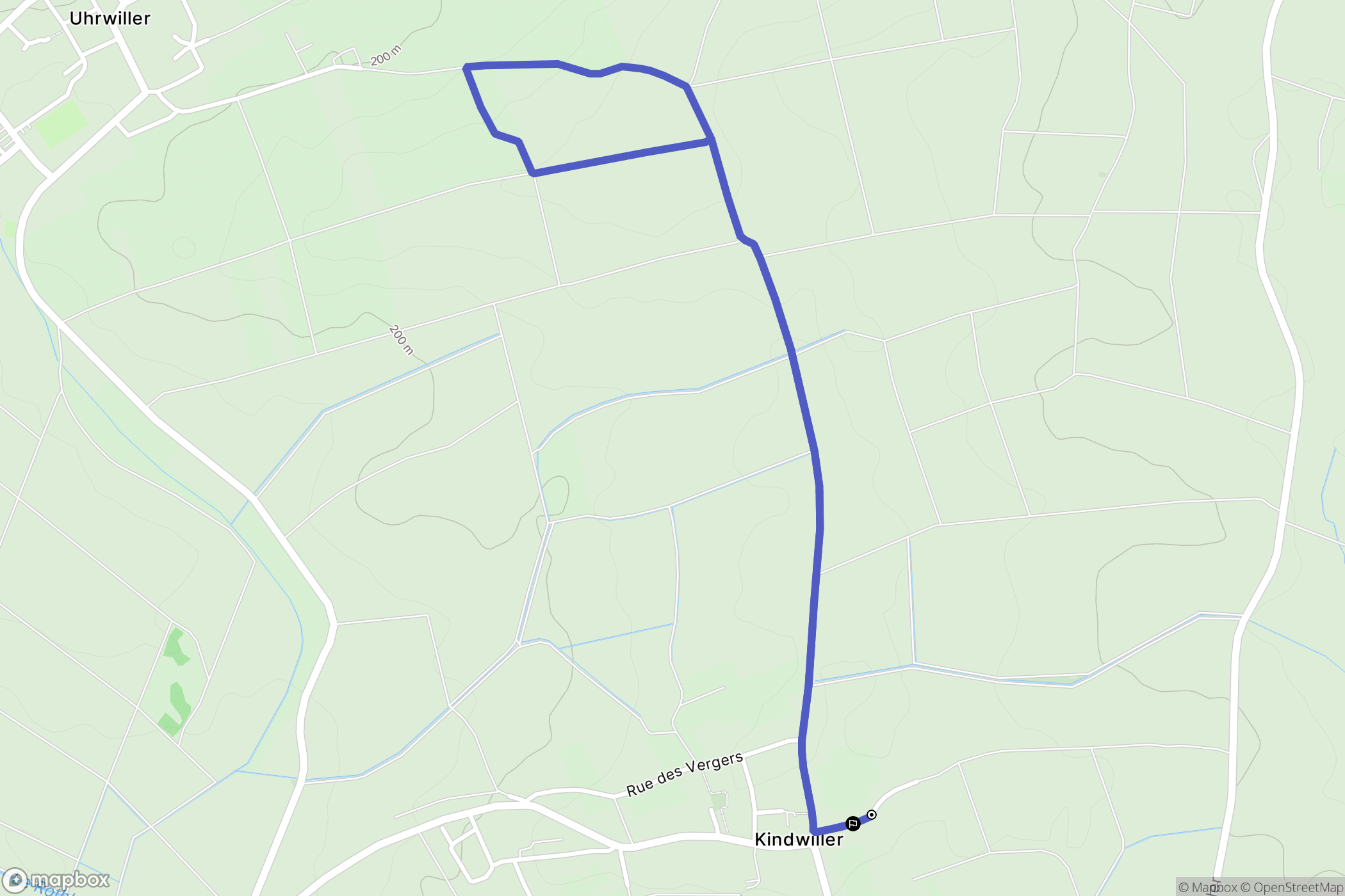 Kindwiller : carte du parcours de randonnée - France