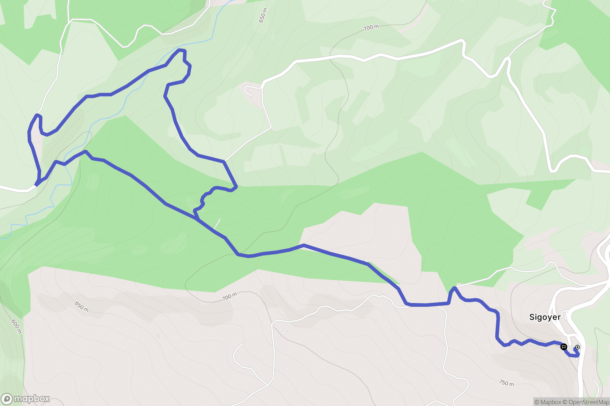 Sigoyer : carte du parcours de randonnée - France