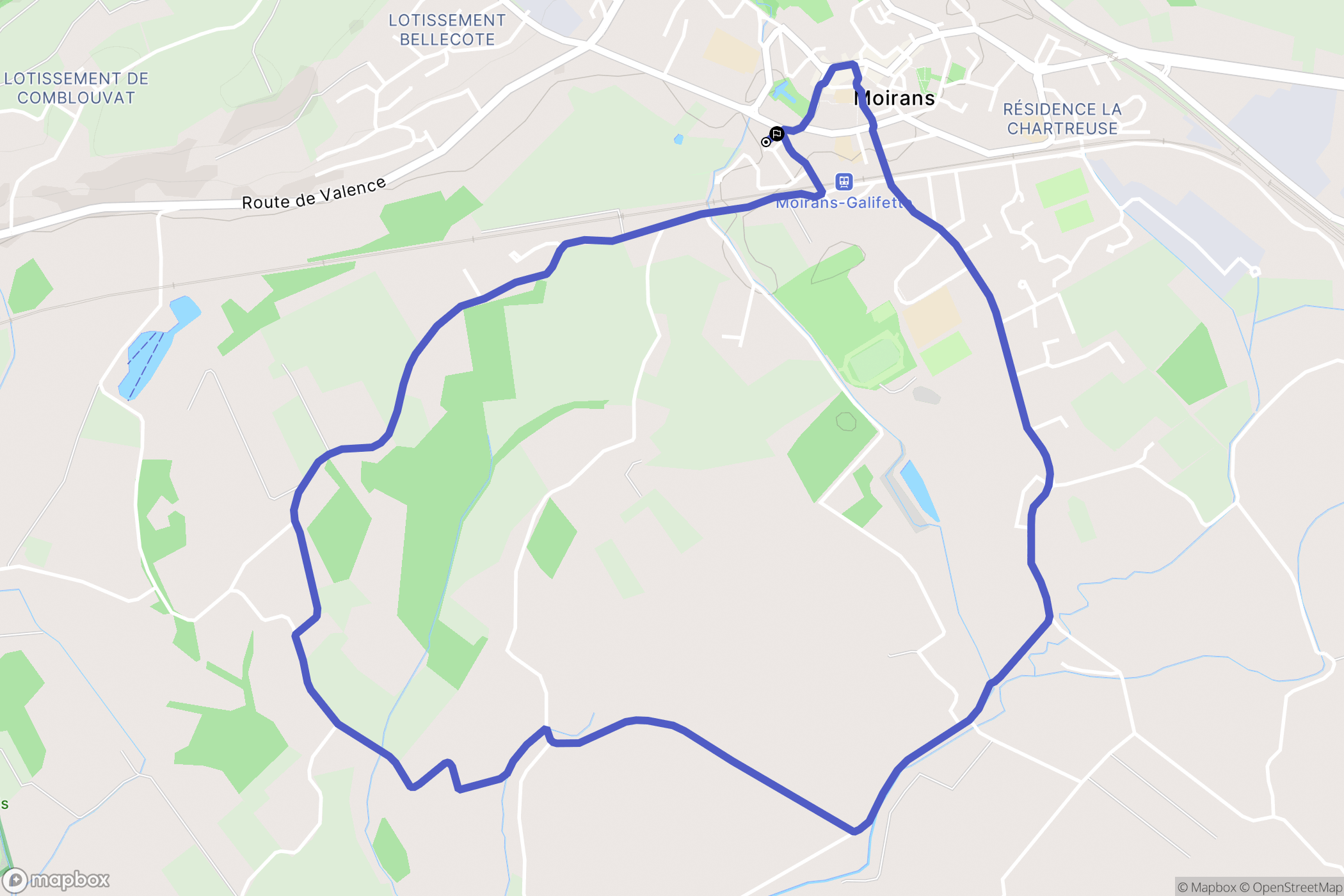 Moirans : carte du parcours de randonnée - France
