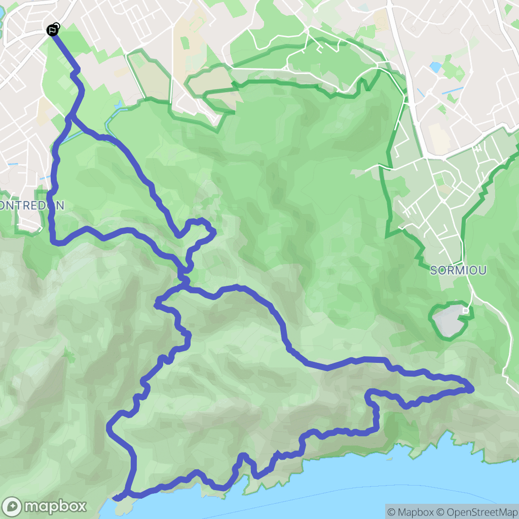 Marseille : carte du parcours de randonnée - France