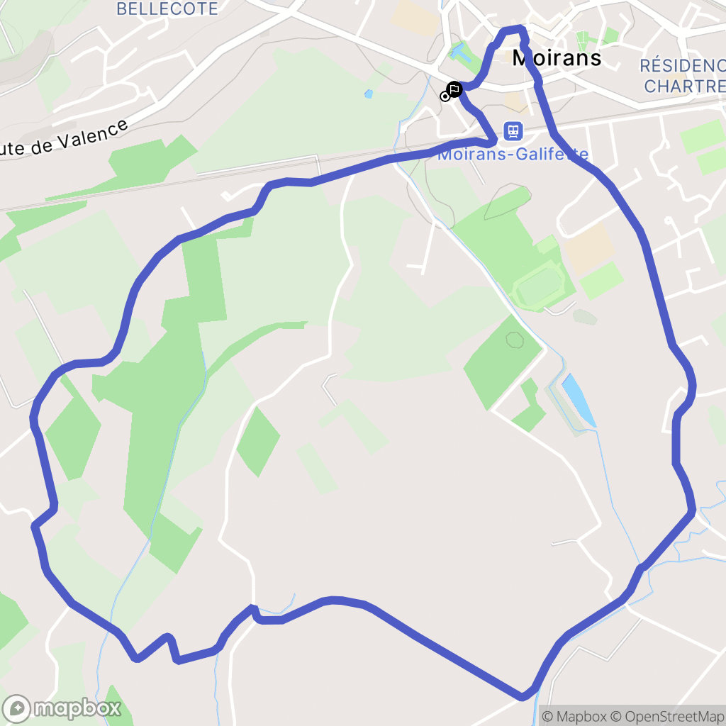 Moirans : carte du parcours de randonnée - France