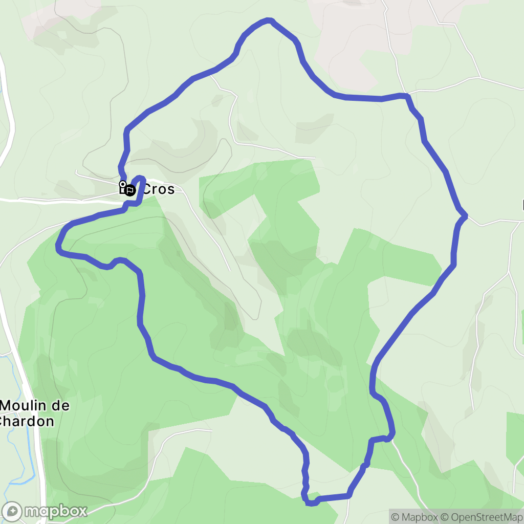 Saugues : carte du parcours de randonnée - France