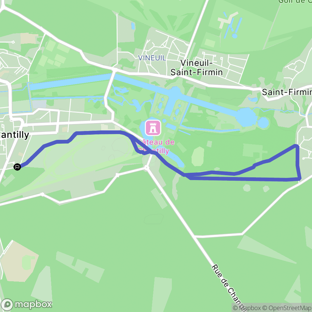 Chantilly : carte du parcours de randonnée - France