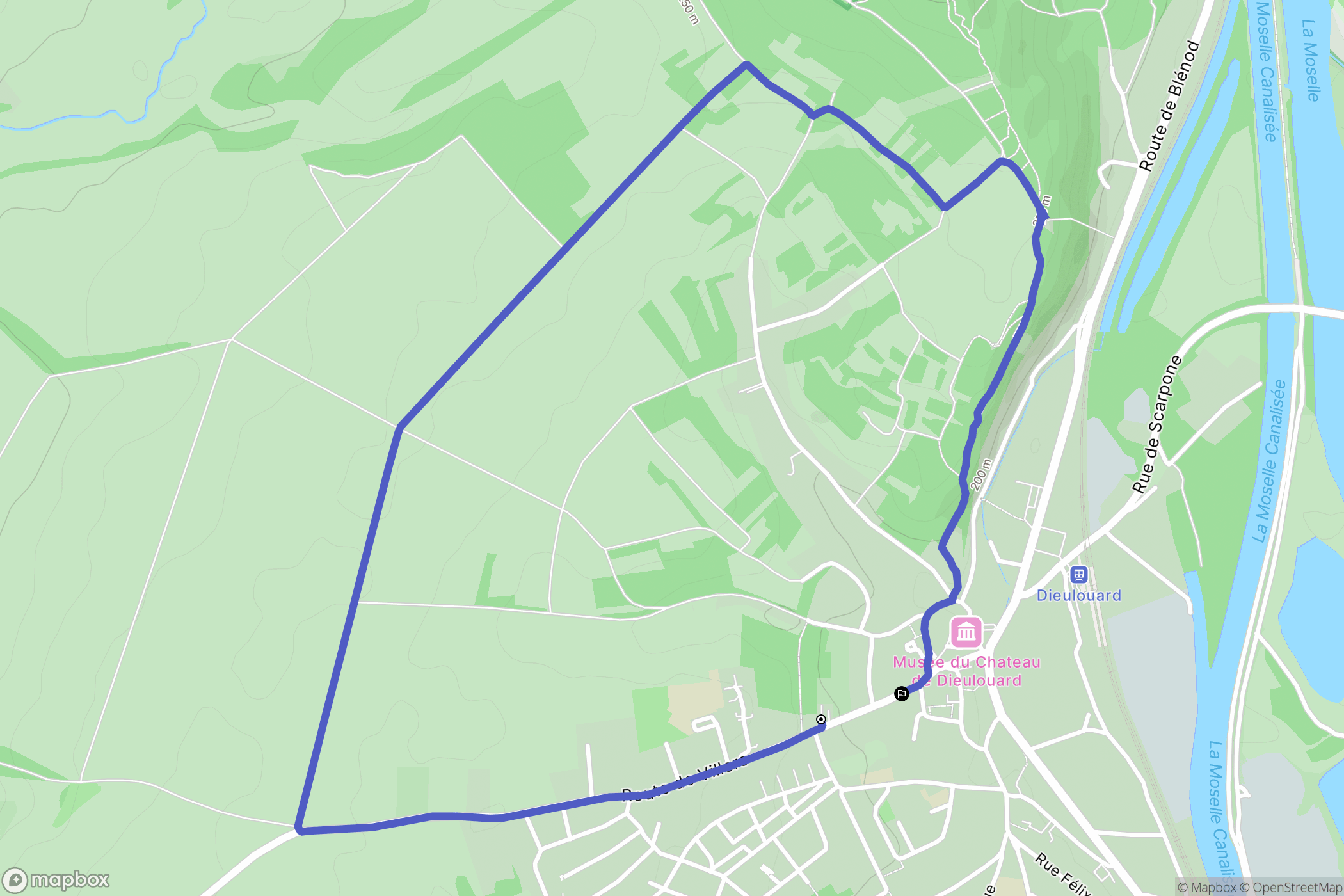 Dieulouard : carte du parcours de randonnée - France
