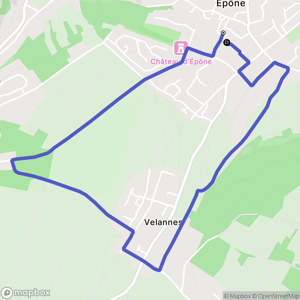 Épône : carte du parcours de randonnée - France