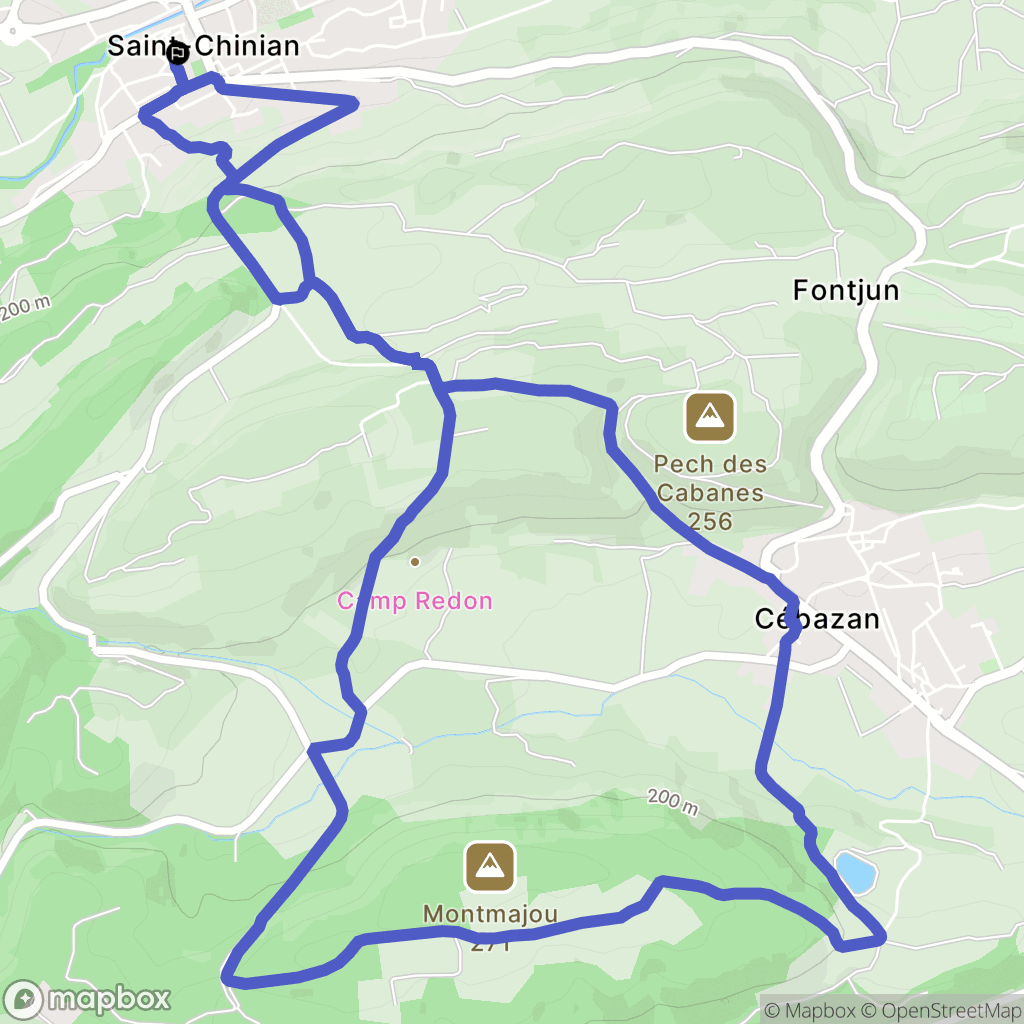 Saint-Chinian : carte du parcours de randonnée - France