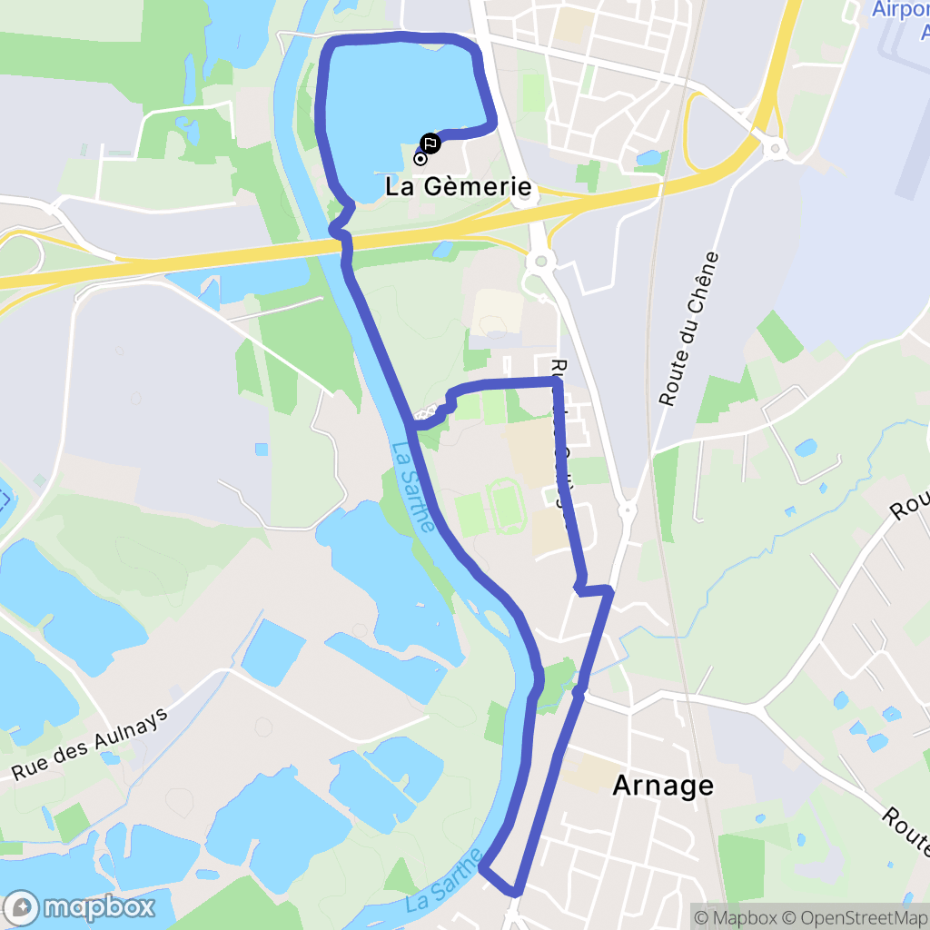 Arnage : carte du parcours de randonnée - France