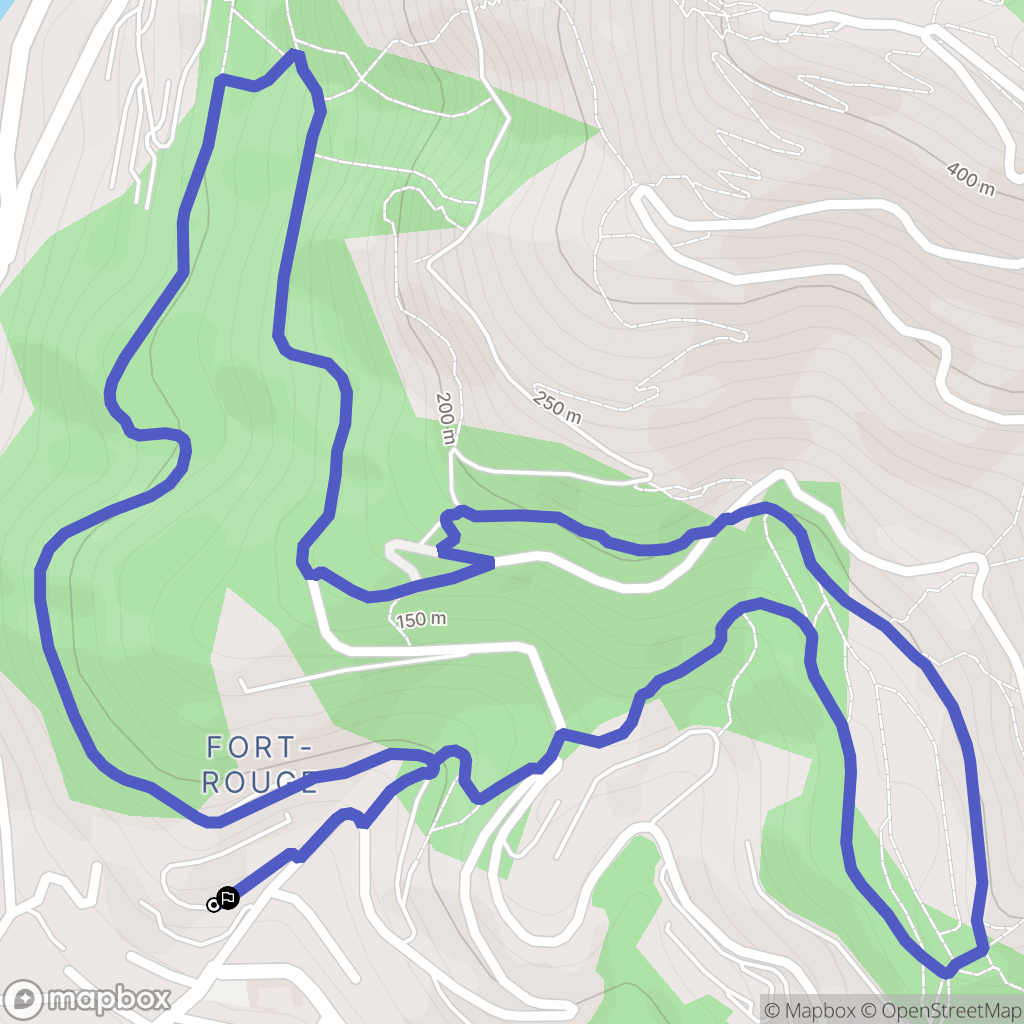 Toulon : carte du parcours de randonnée - France