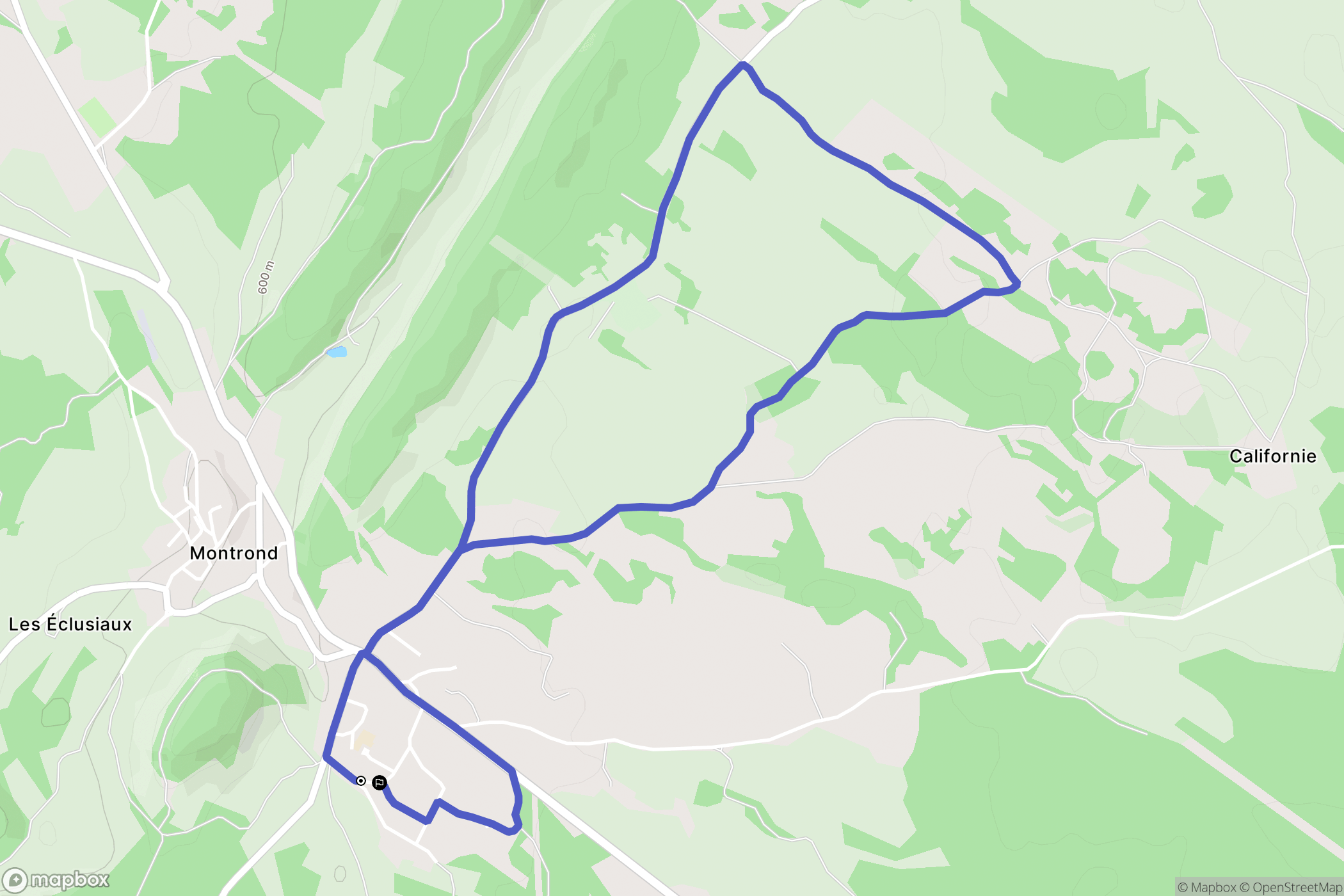 Montrond : carte du parcours de randonnée - France