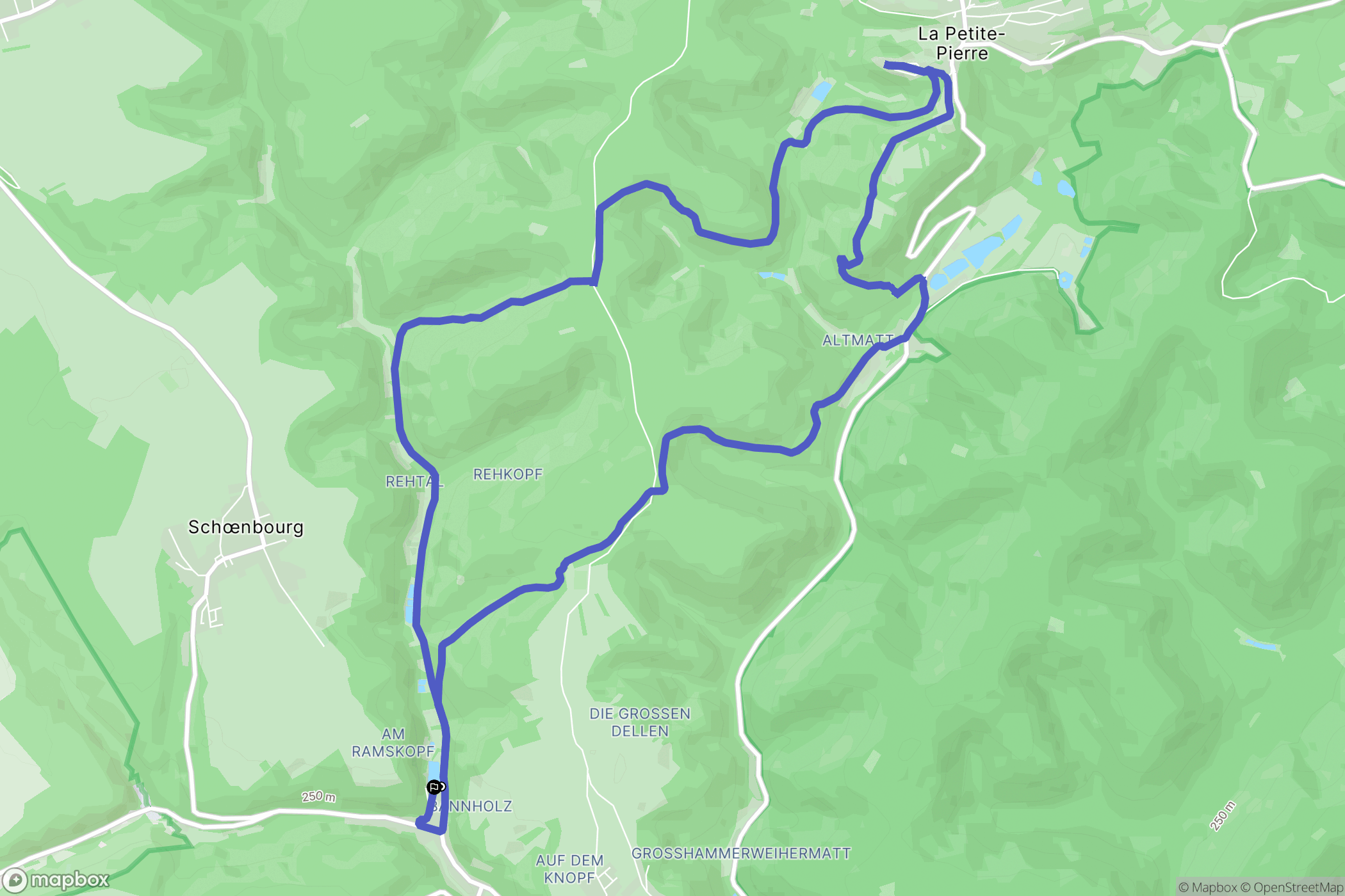 Eschbourg : carte du parcours de randonnée - France