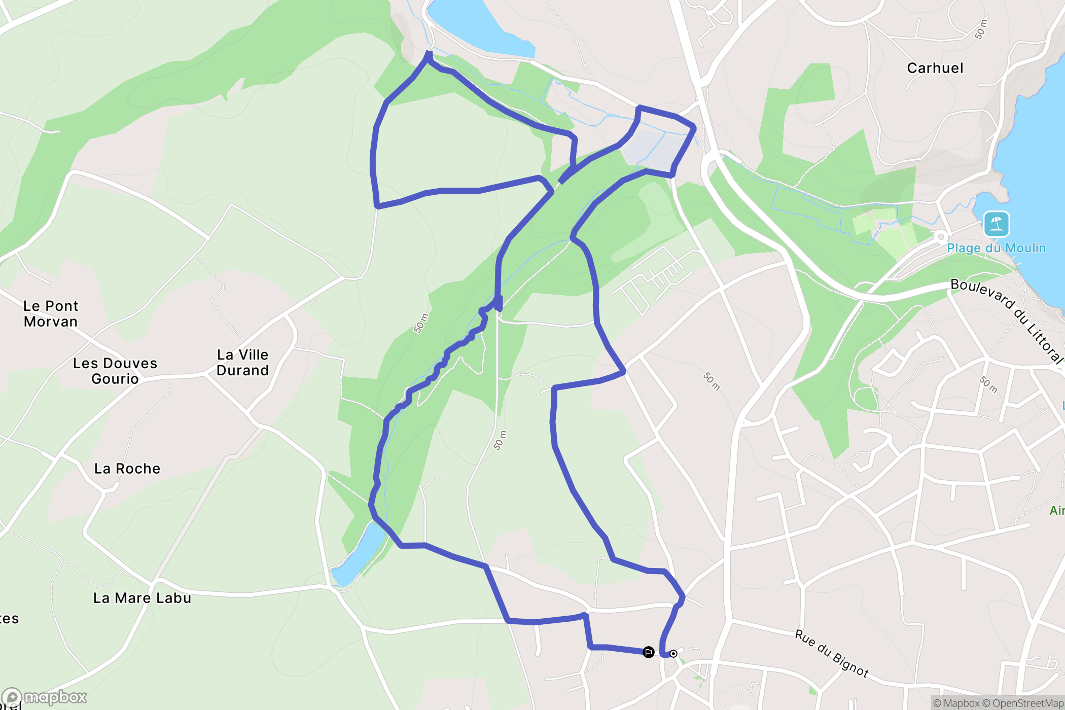 Etables sur Mer : carte du parcours de randonnée - France