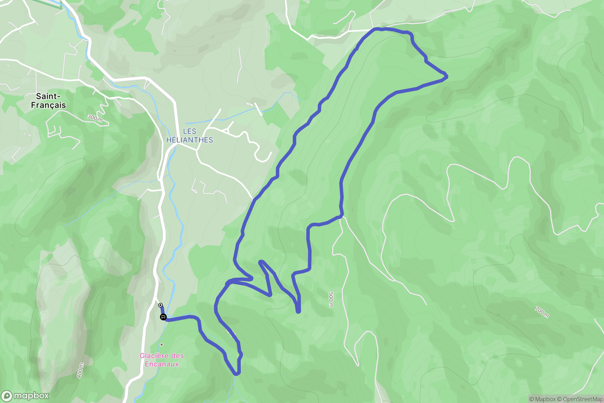Auriol : carte du parcours de randonnée - France