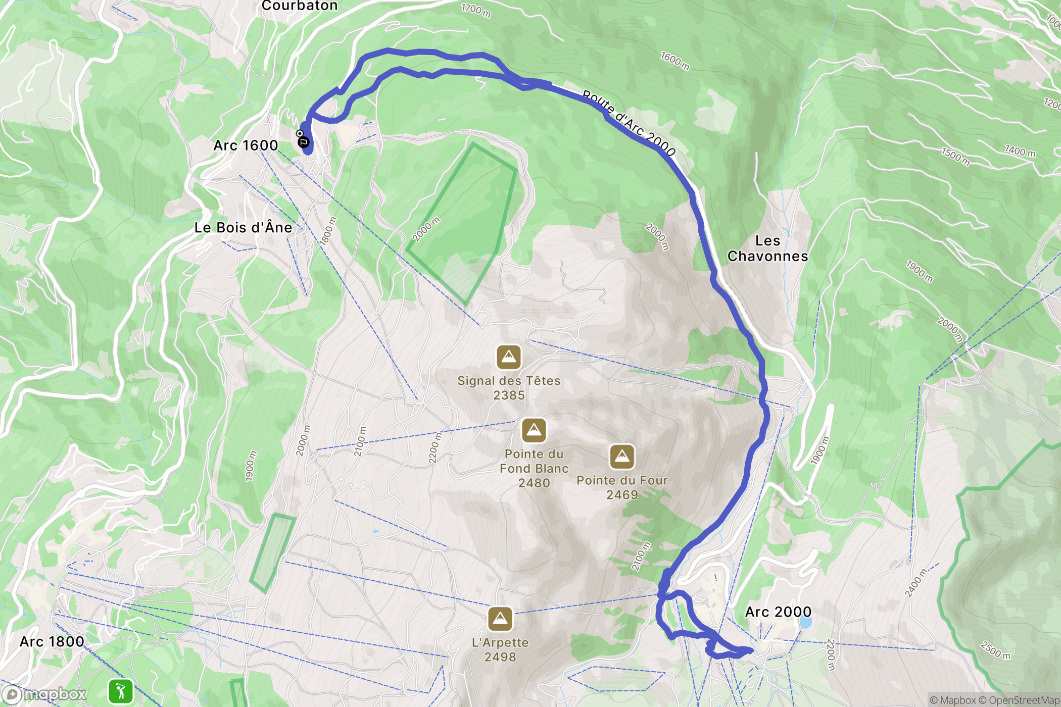 Bourg-Saint-Maurice : carte du parcours de randonnée - France