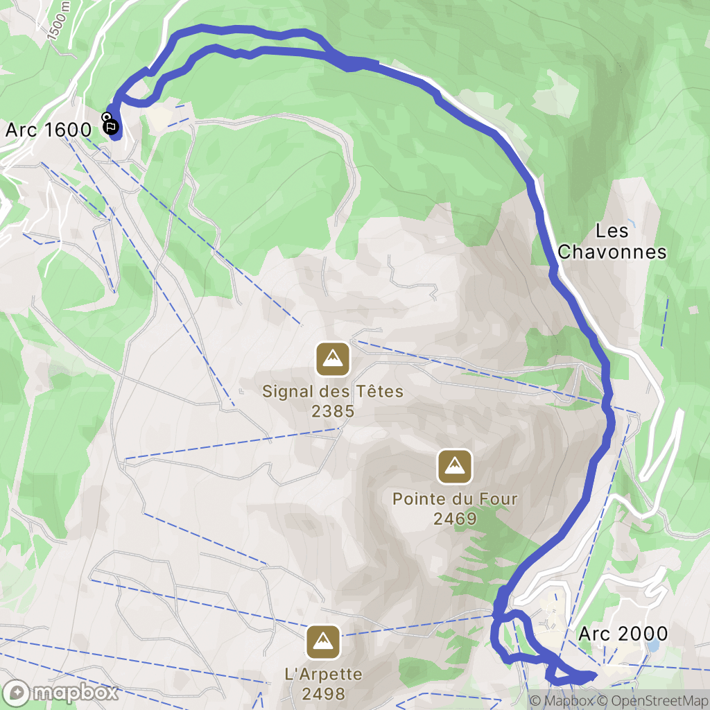 Bourg-Saint-Maurice : carte du parcours de randonnée - France
