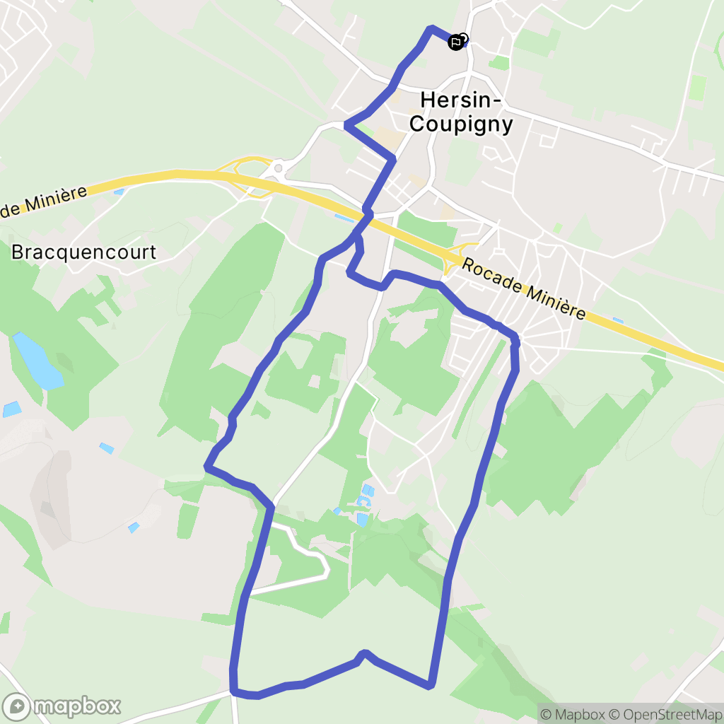 Hersin-Coupigny : carte du parcours de randonnée - France