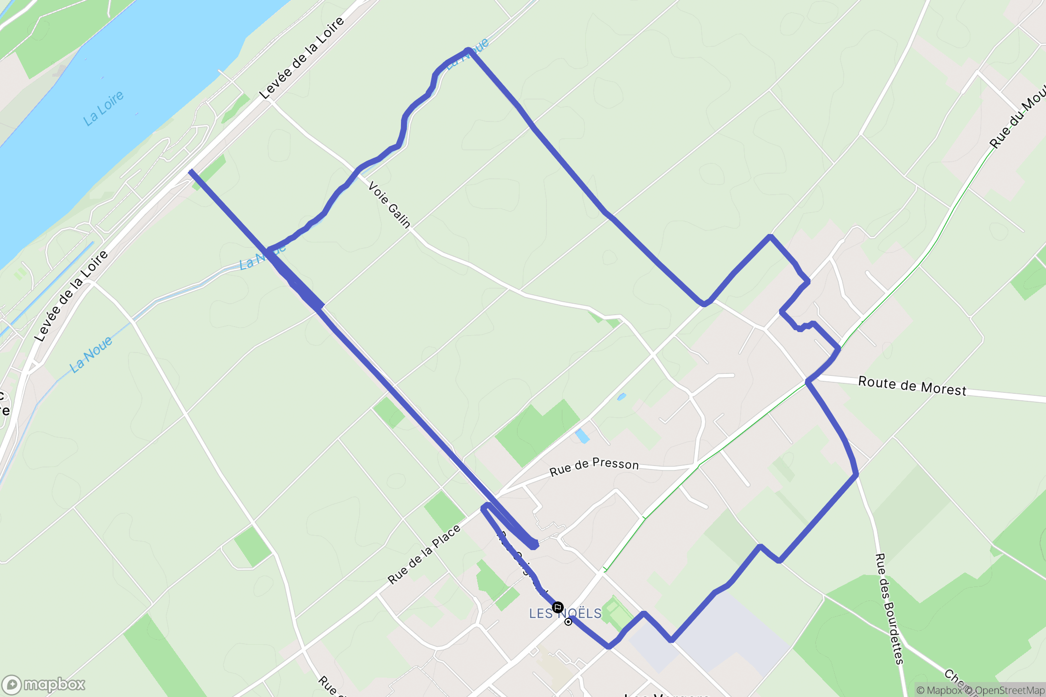 Vineuil : carte du parcours de randonnée - France