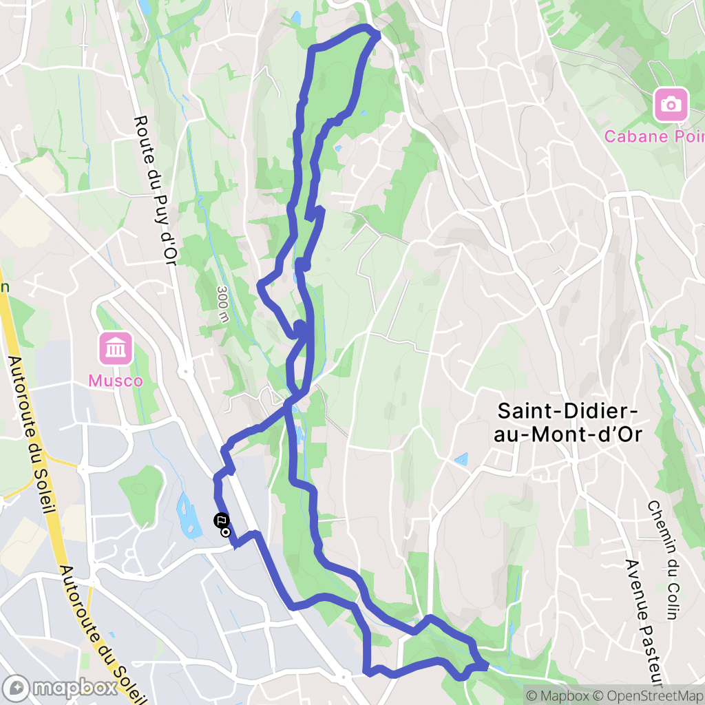 Limonest : carte du parcours de randonnée - France