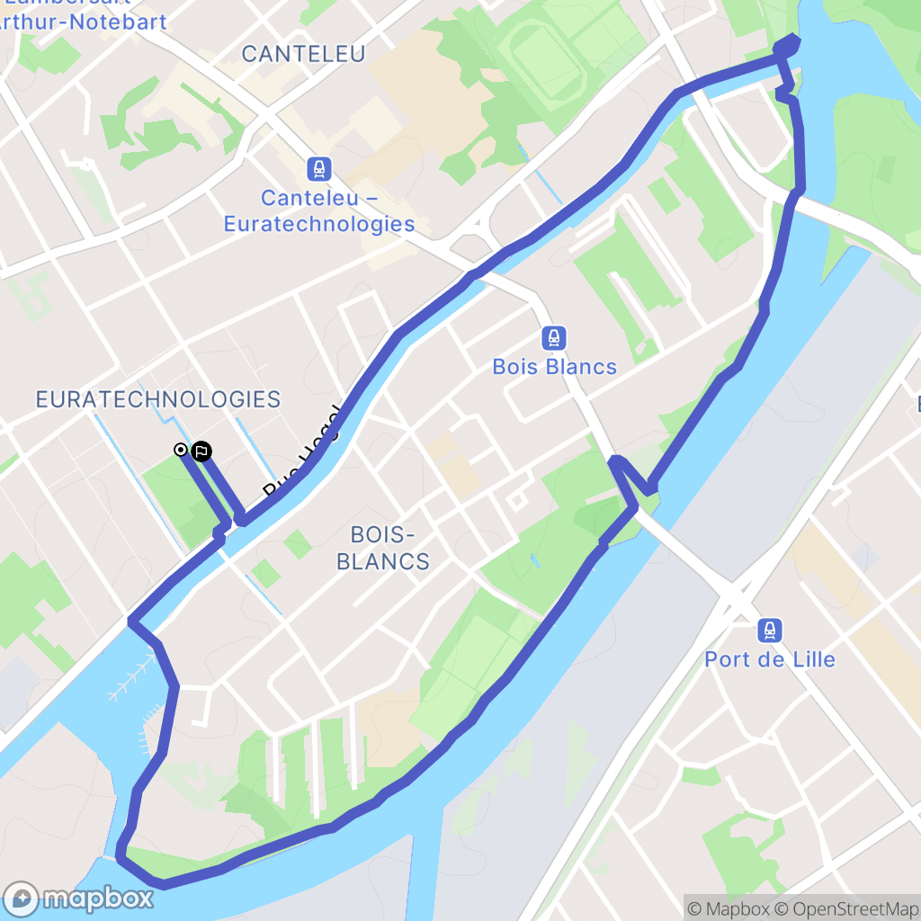 Lille : carte du parcours de randonnée - France