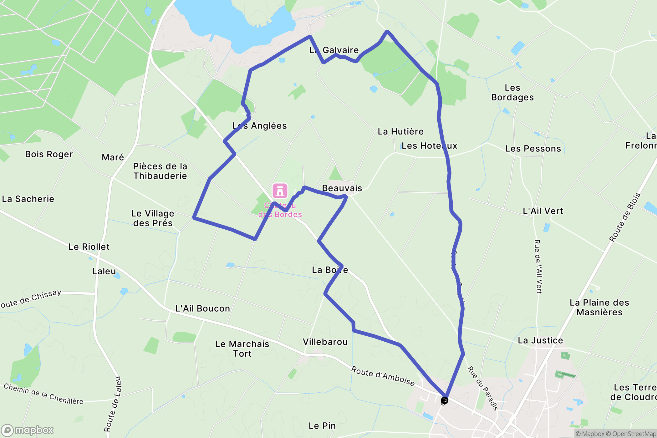 Pontlevoy : carte du parcours de randonnée - France