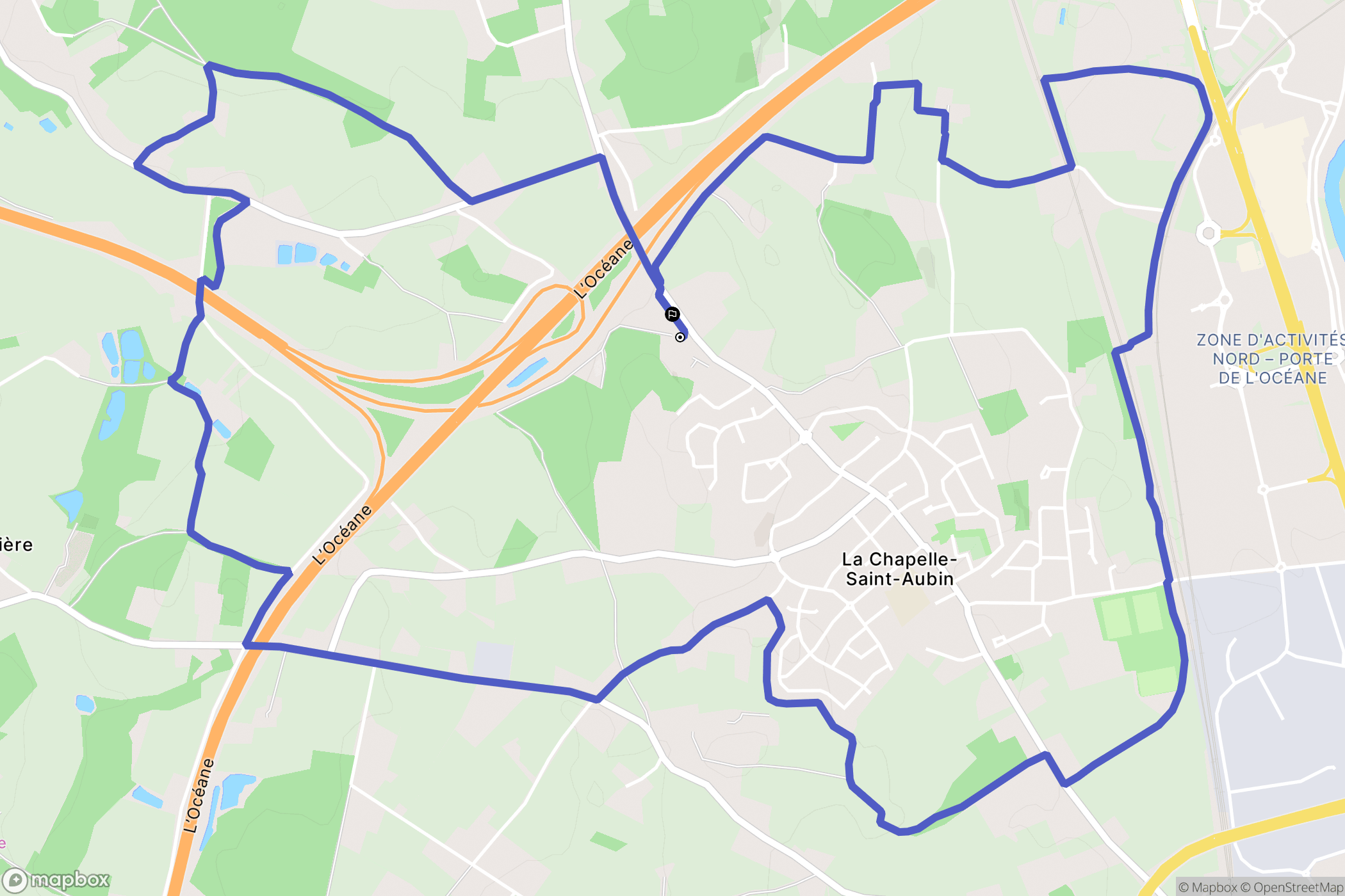 La Chapelle-Saint-Aubin : carte du parcours de randonnée - France