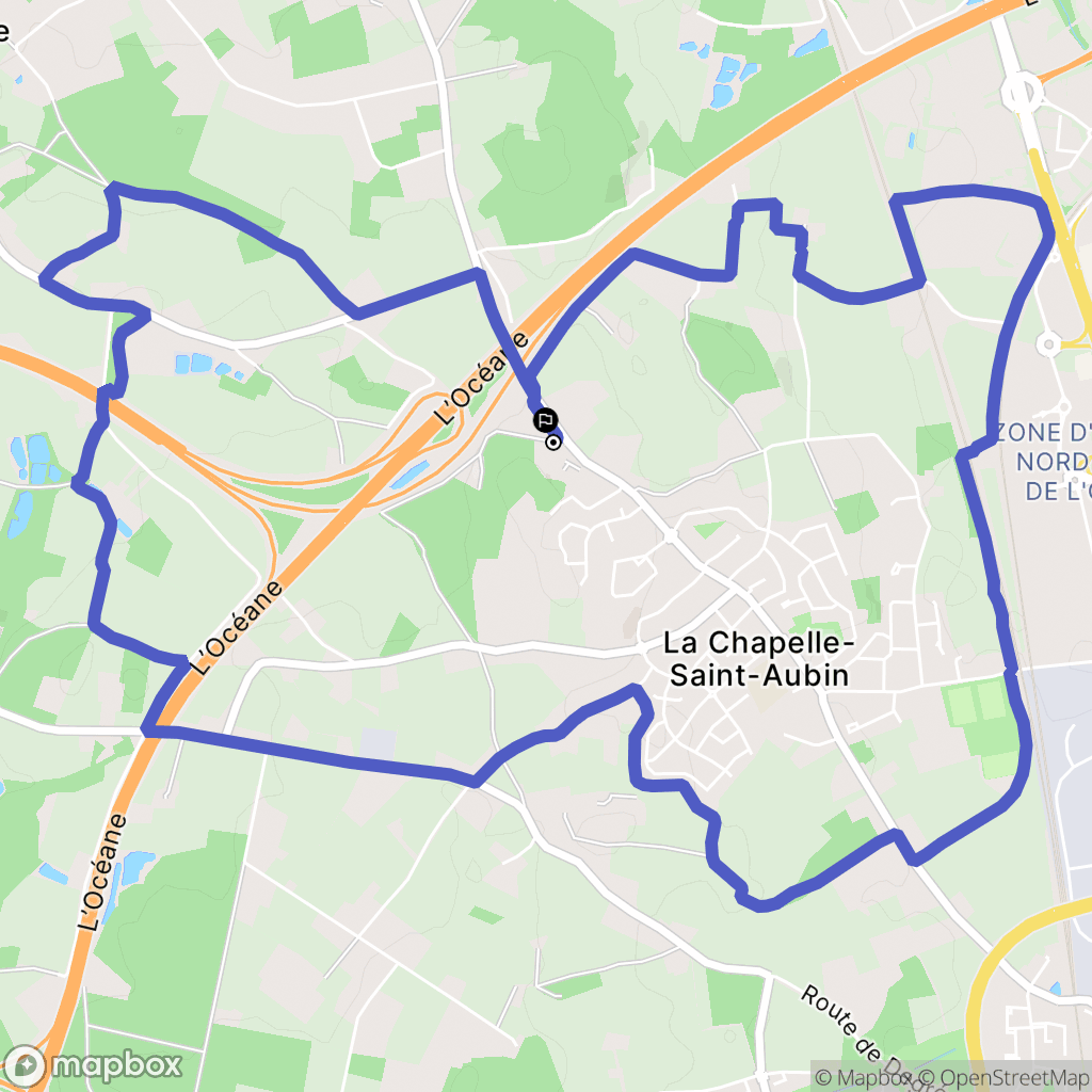 La Chapelle-Saint-Aubin : carte du parcours de randonnée - France