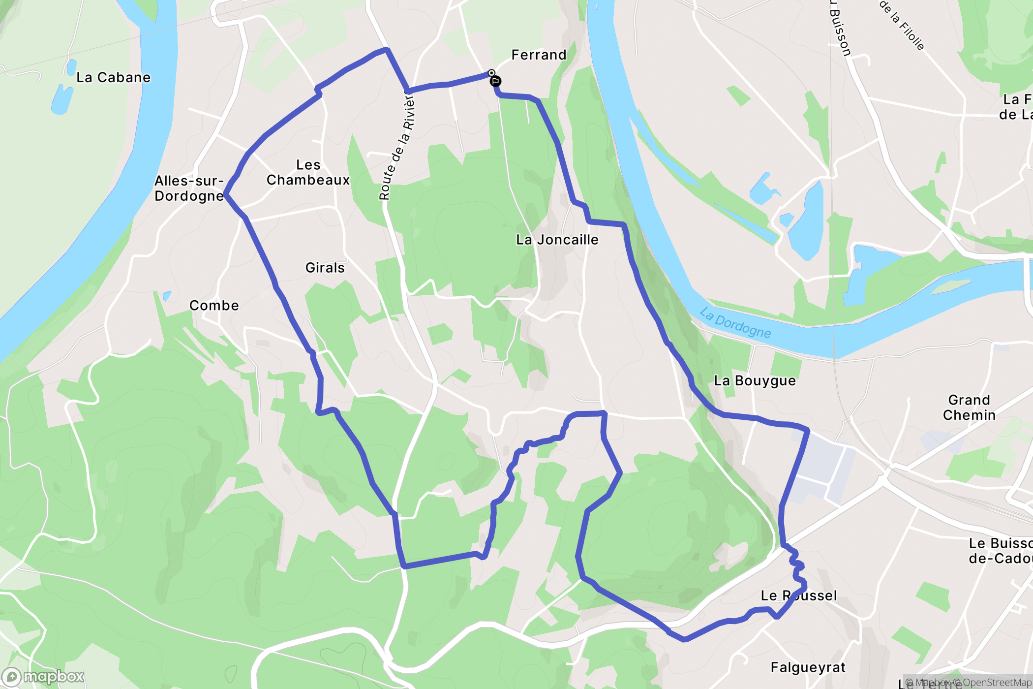 Alles-sur-Dordogne : carte du parcours de randonnée - France