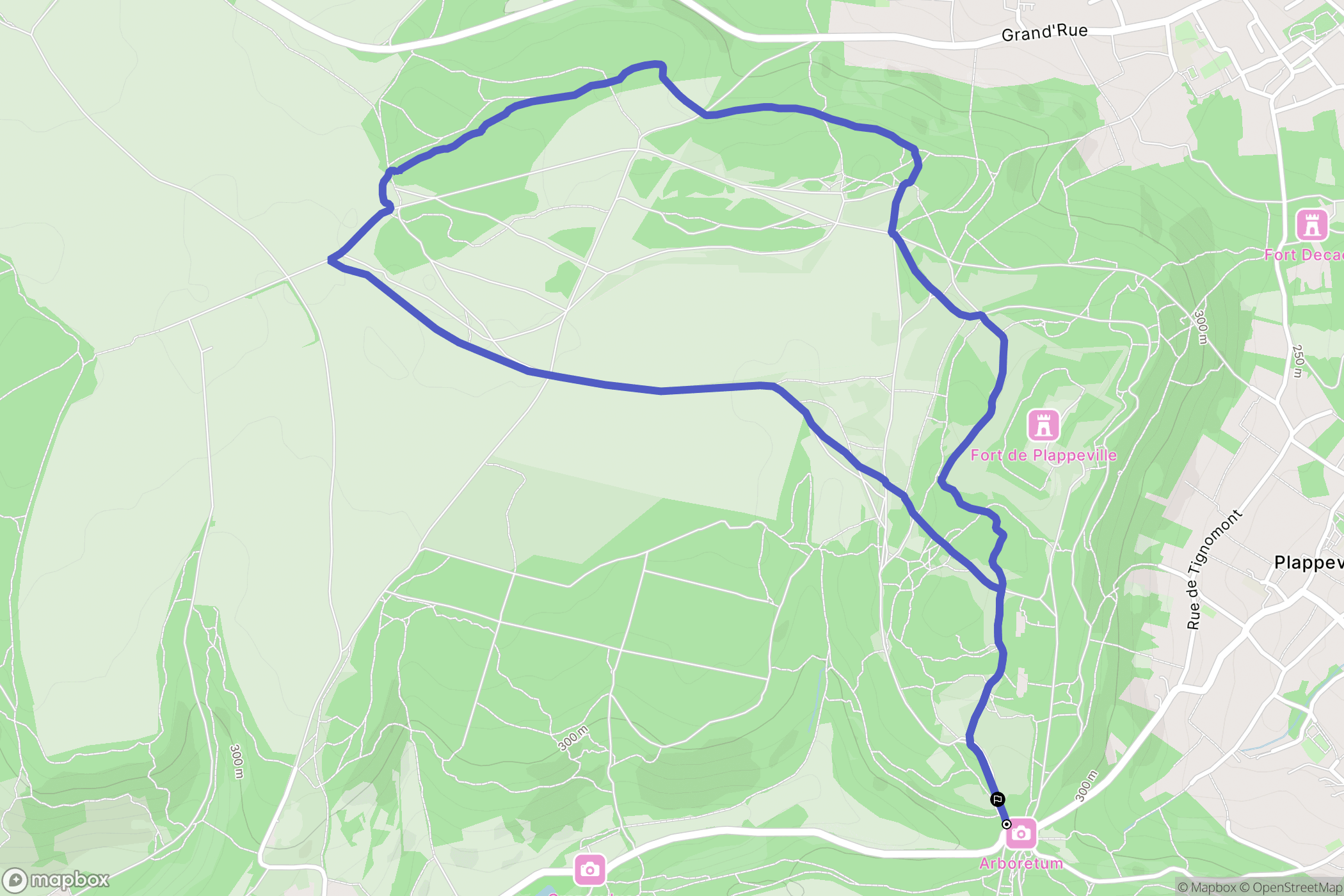 Plappeville : carte du parcours de randonnée - France