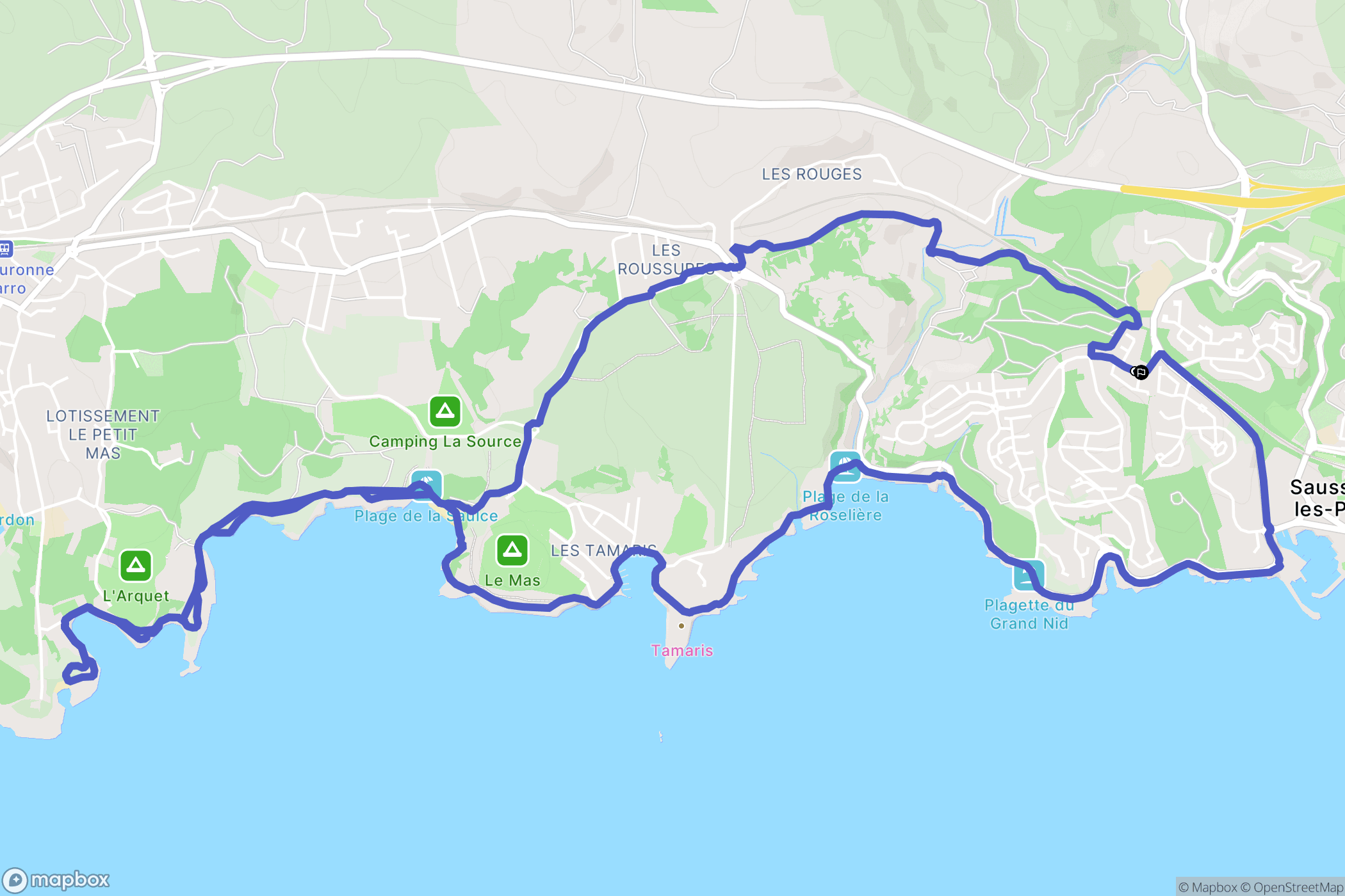 Sausset-les-Pins : carte du parcours de randonnée - France