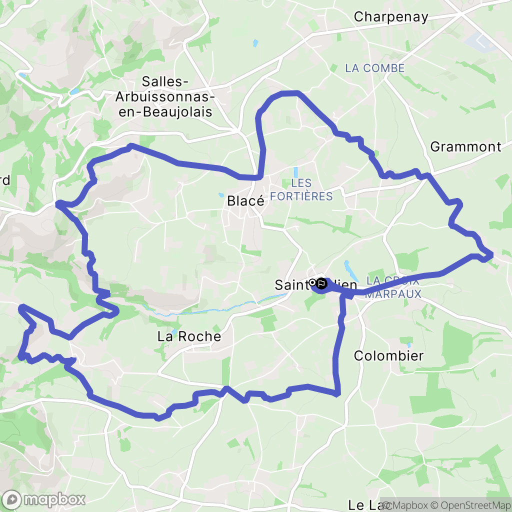 Saint-Julien : carte du parcours de randonnée - France